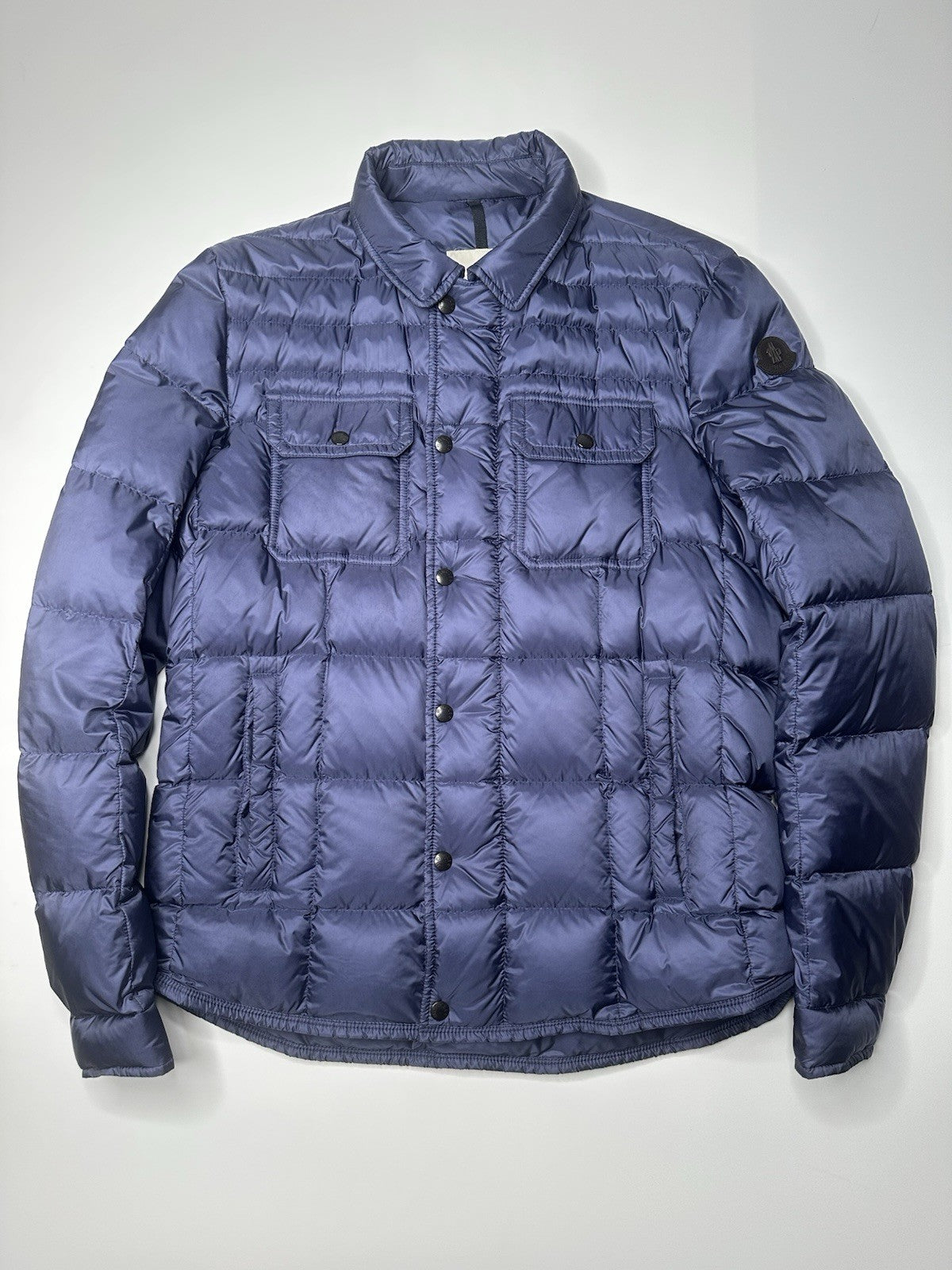 Moncler Rolland Giubbotto Jacket Size 4 (XL / Fits A Large) Blue / Purple Tint