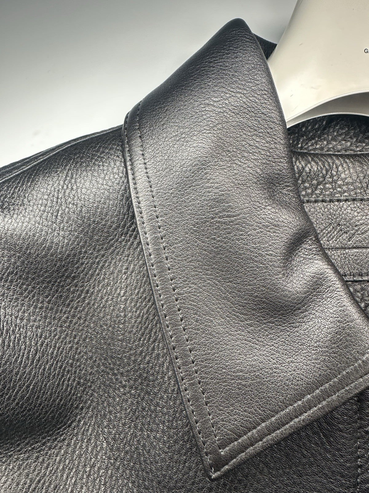 Mr Porter Calfskin Black Leather Jacket Men’s Large Full Zip Brand New