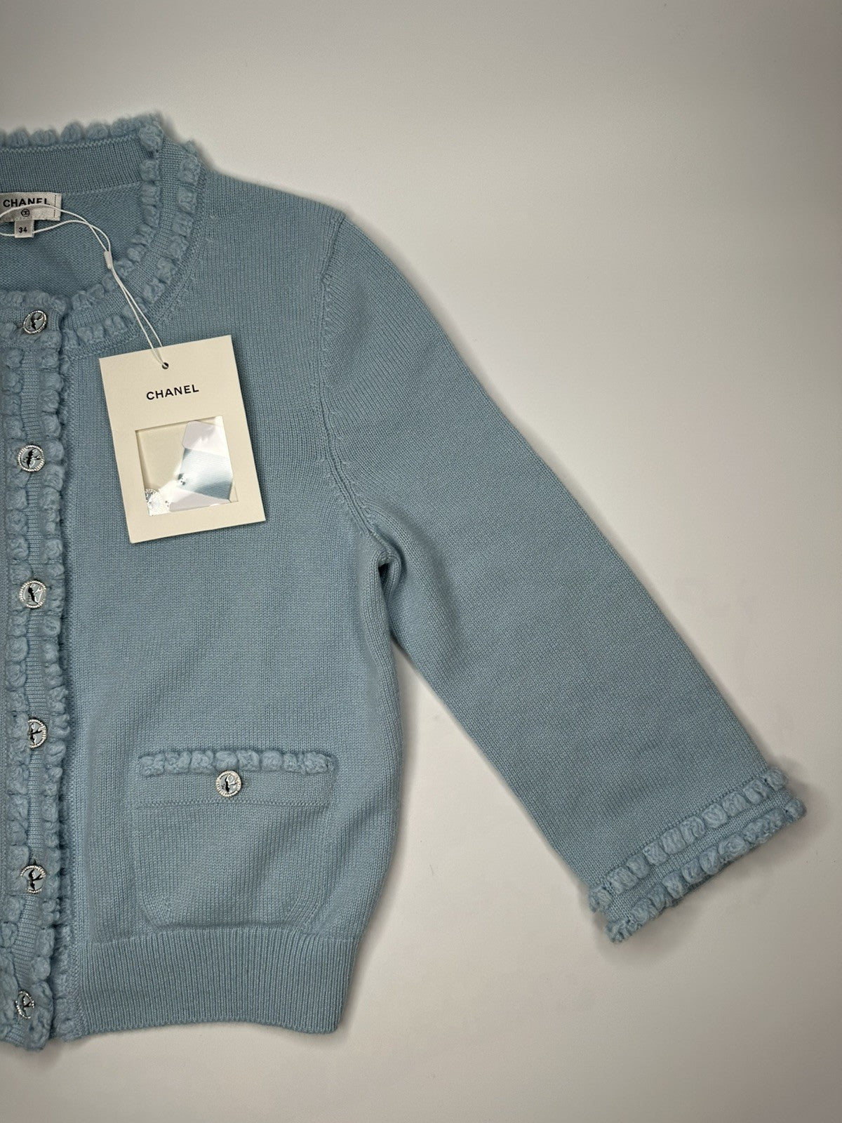 Chanel Cashmere Cardigan Cashmere Blue BNWT