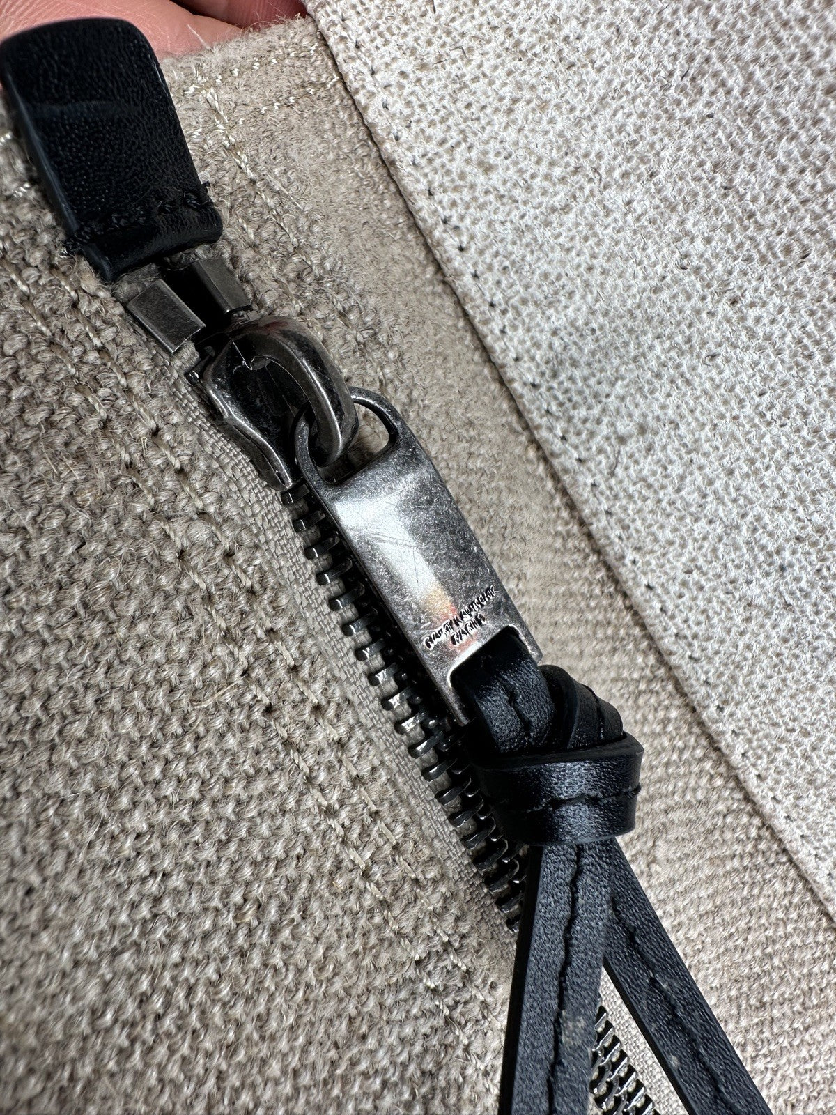 Saint Laurent Rive Gauche Tote Bag Canvas & Leather Unisex