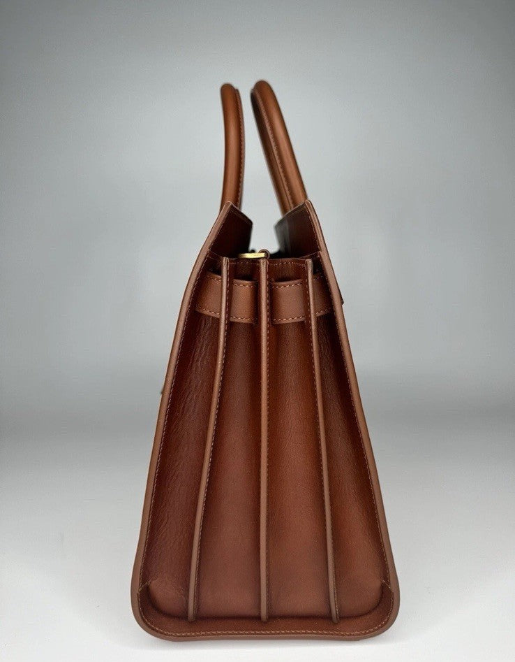 Saint Laurent Sac De Jour Leather Calfskin & Linen Cognac RRP €2990