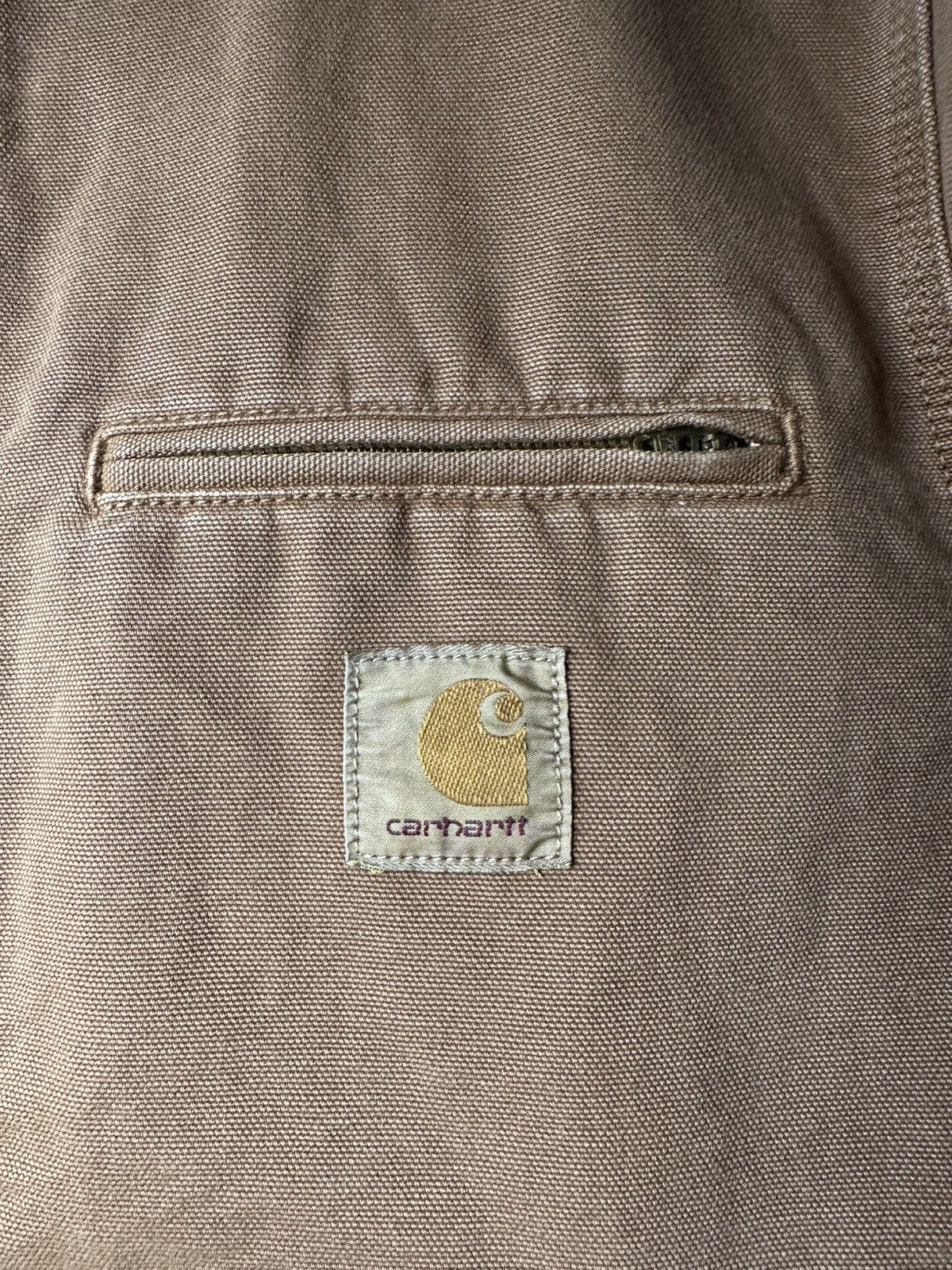 Carhartt Cotton Workwear Jacket Washed Out Brown Mens Medium