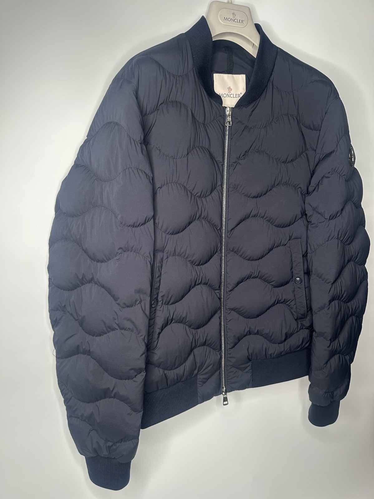 Moncler Giubotto Borely Navy Jacket Mens Size 3 / Large Black Badge