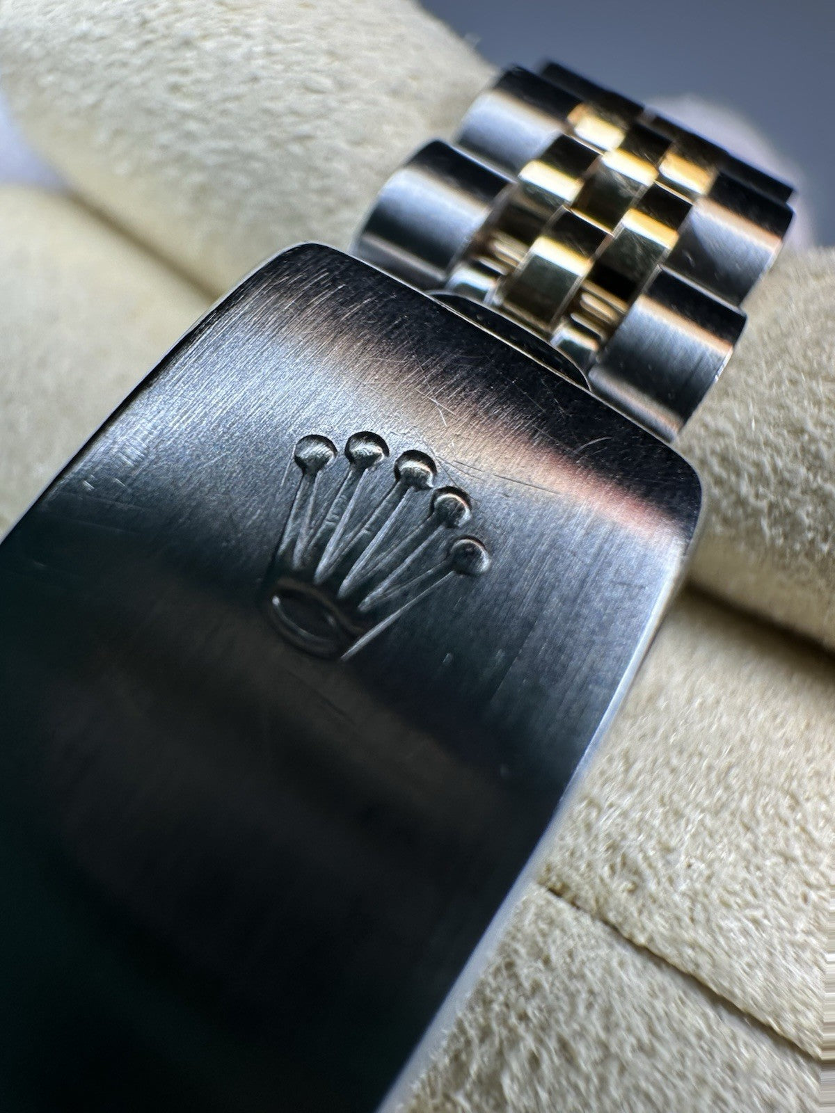 Ladies Steel & Gold Rolex Datejust White Mother Of Pearl Diamond Dial + Papers