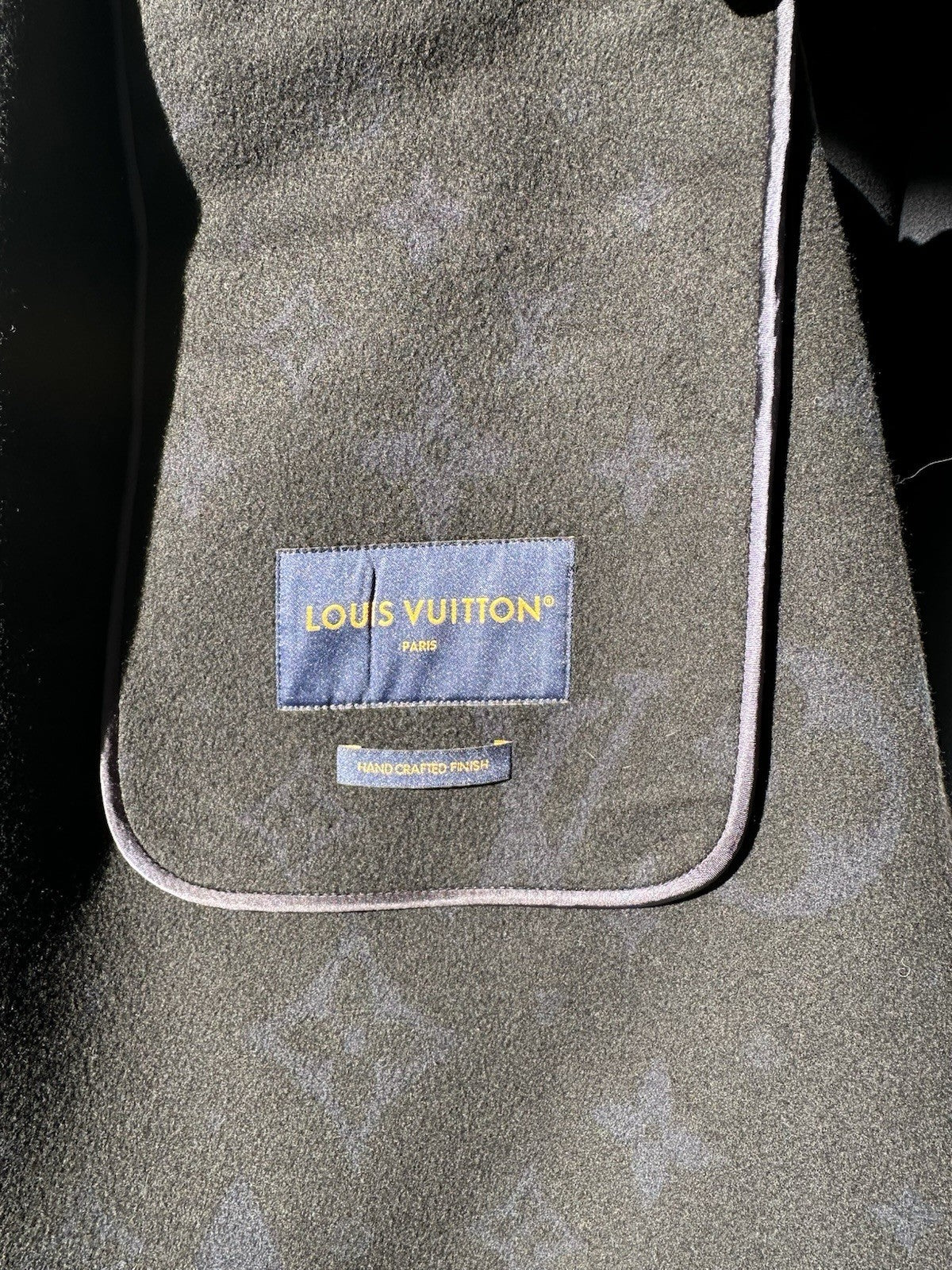 Louis Vuitton Cashmere & Silk Coat Navy Blue Size 44 Made In Italy