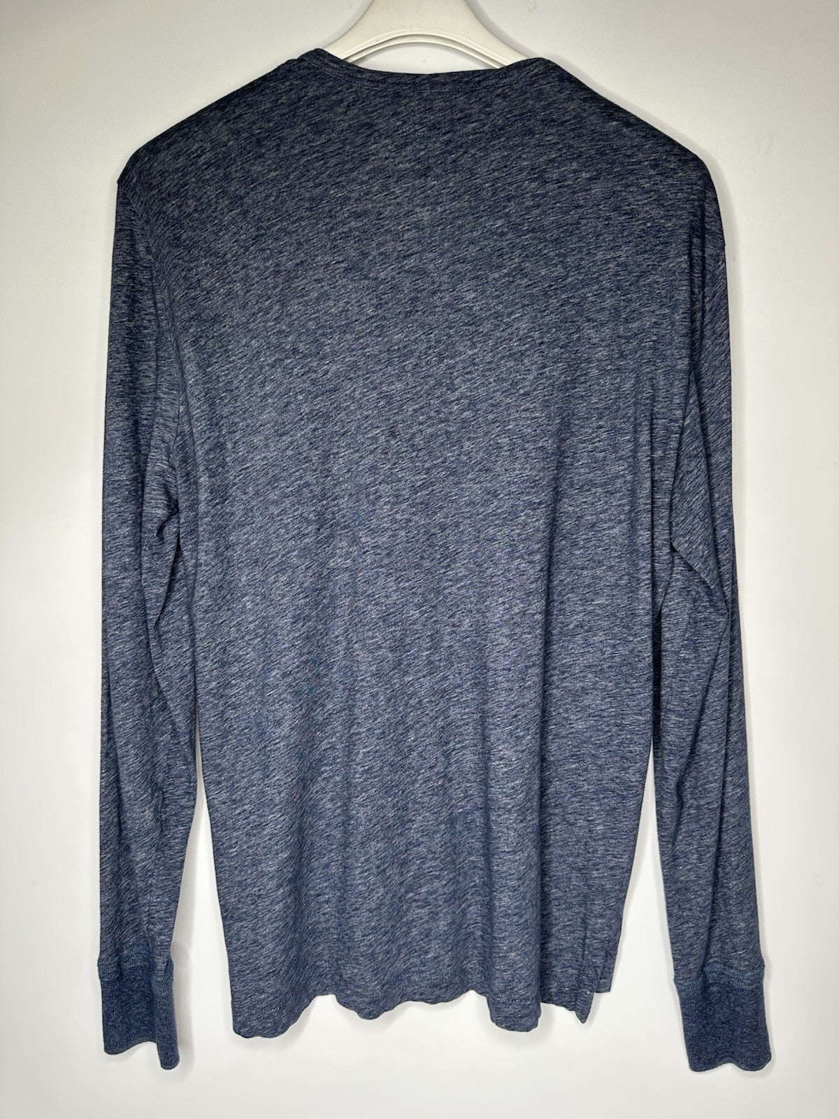 Tom Ford Henley Long Sleeve Tshirt 100% Cotton Blue Pearl Button 50 (Medium)