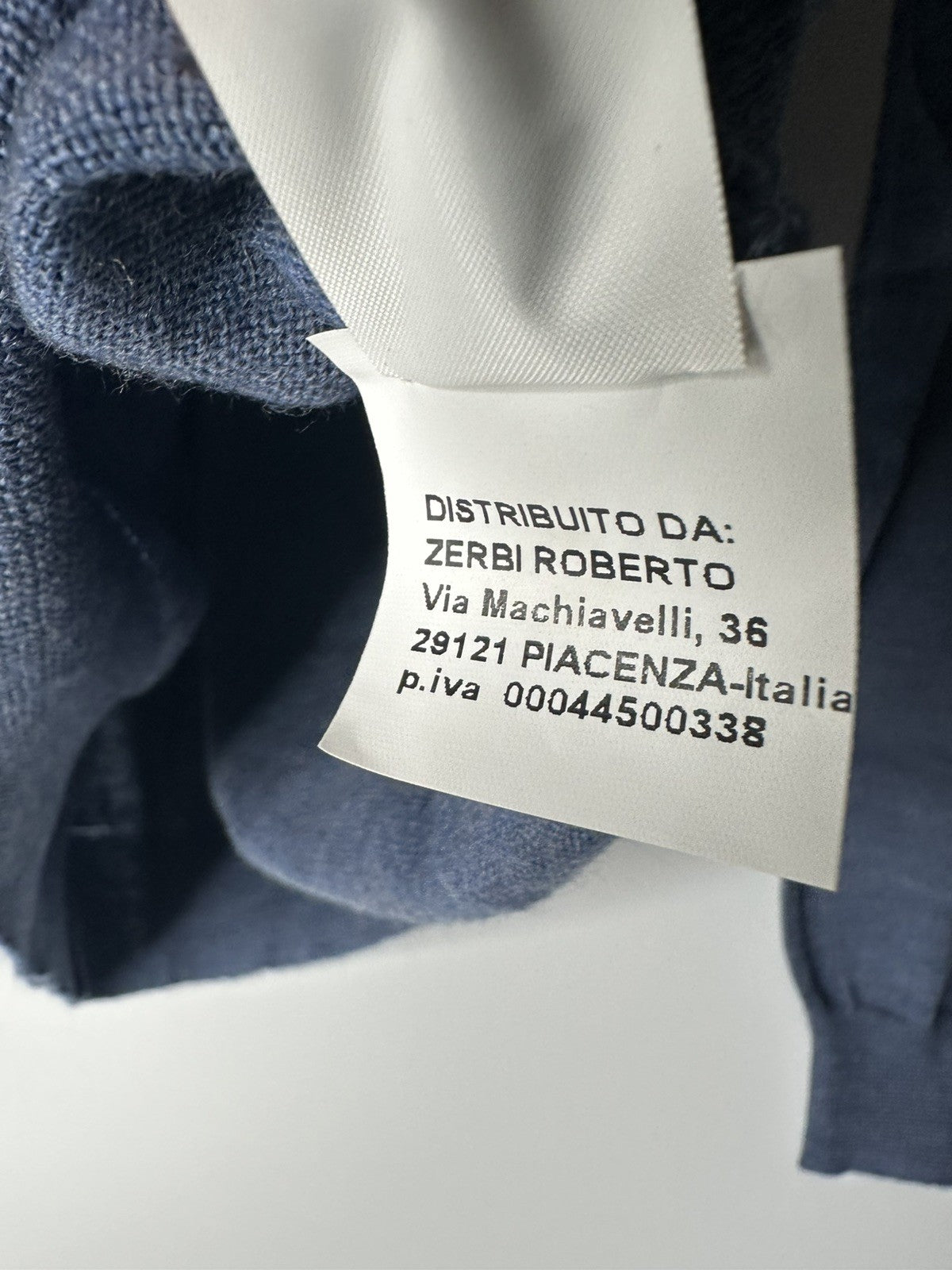 Oscar Milo Bella Yarn Large Quarter Zip Mens Blue Merino Wool