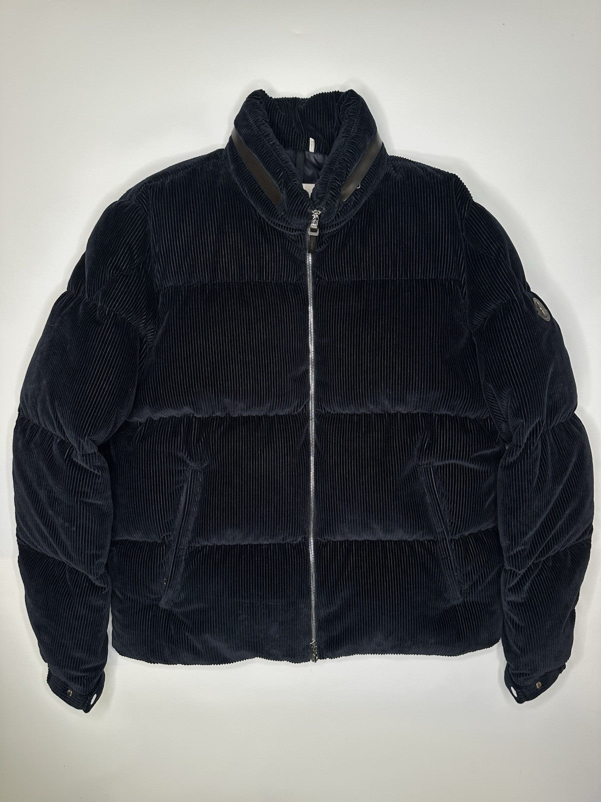 Moncler Besbre Jacket Mens Size 4 (XL) Navy Blue Corduroy