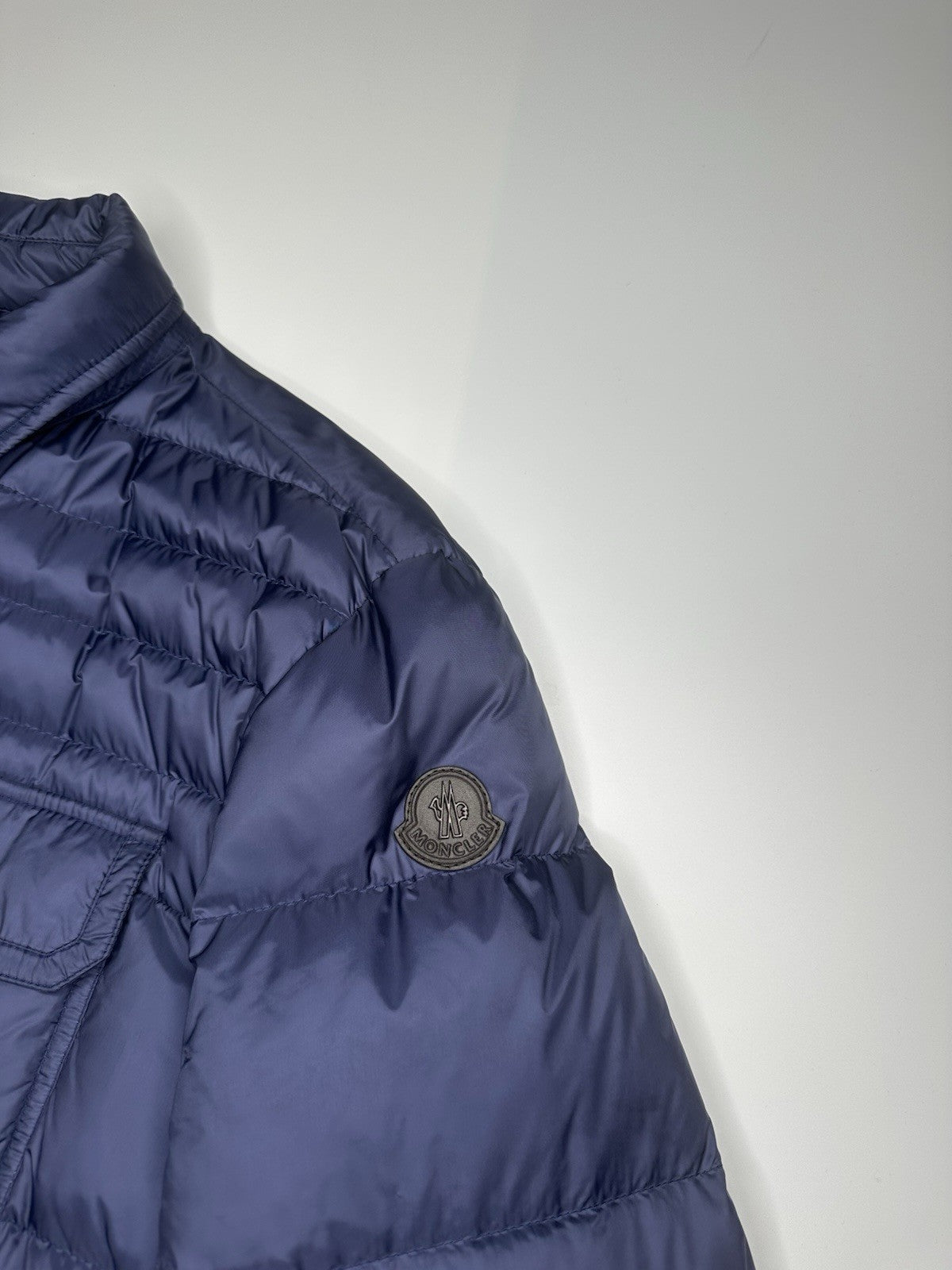 Moncler Rolland Giubbotto Jacket Size 4 (XL / Fits A Large) Blue / Purple Tint