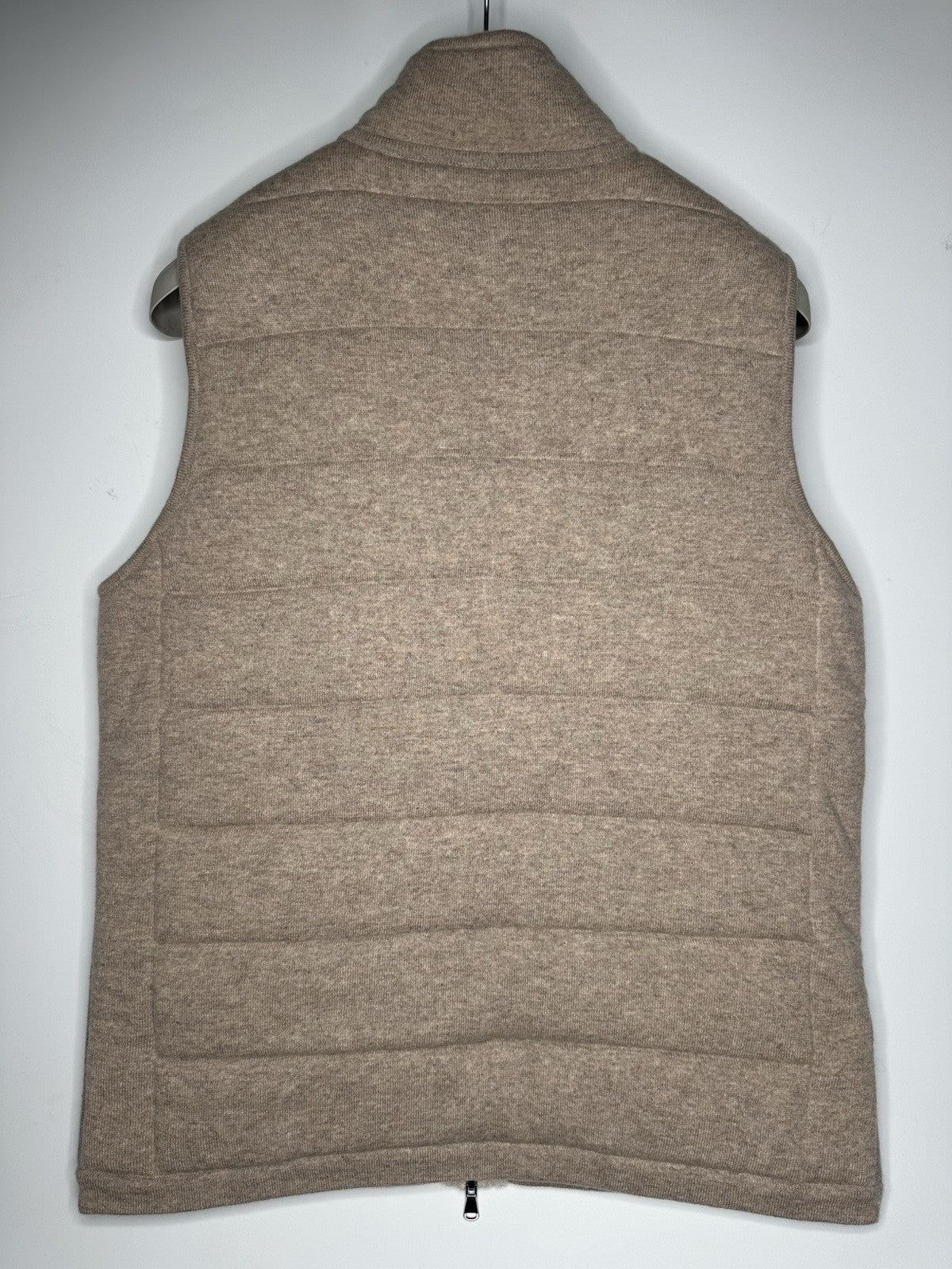 N.Peal Mens Cashmere Full Zip Gilet Size Large Sand RRP £895