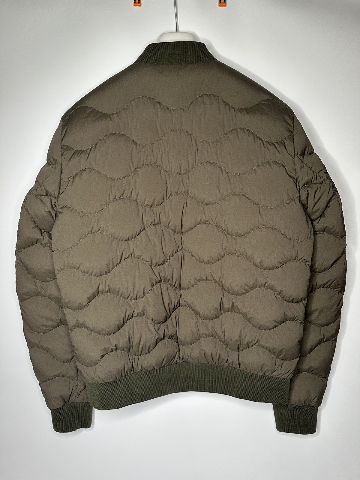 Moncler Giubotto Borely Khaki Jacket Mens Size 4 / X Large Black Badge