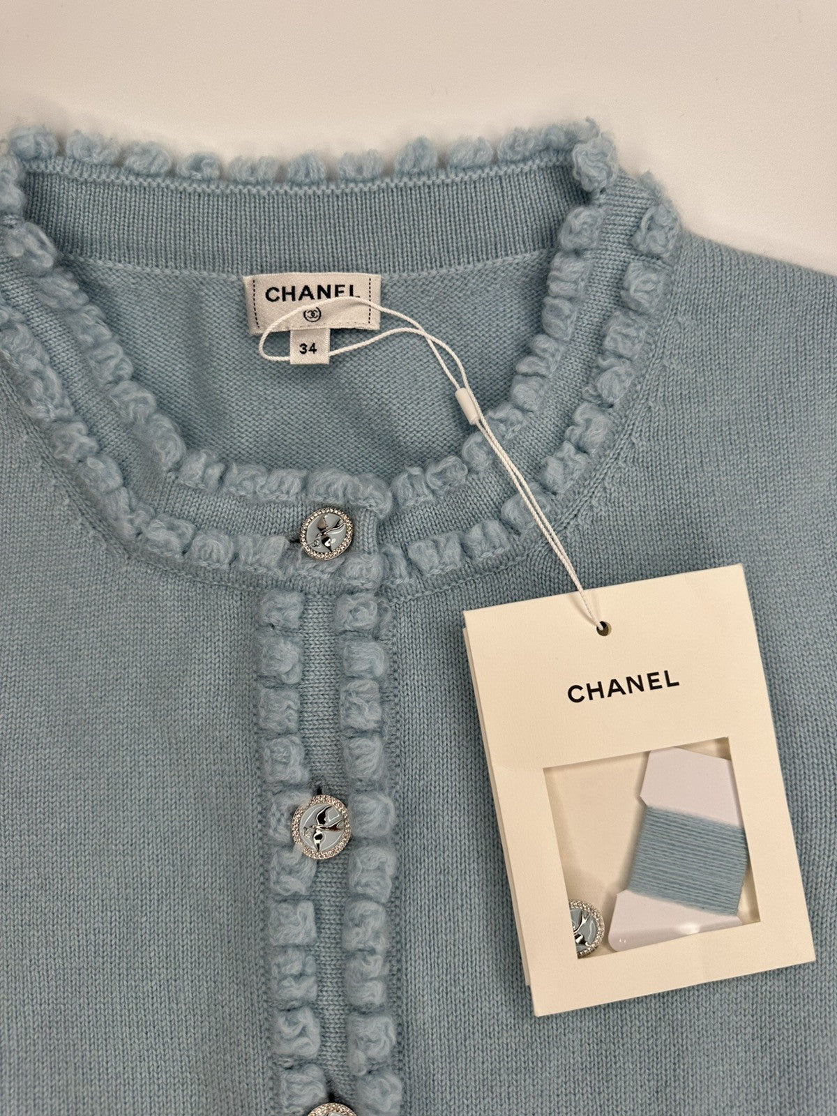 Chanel Cashmere Cardigan Cashmere Blue BNWT