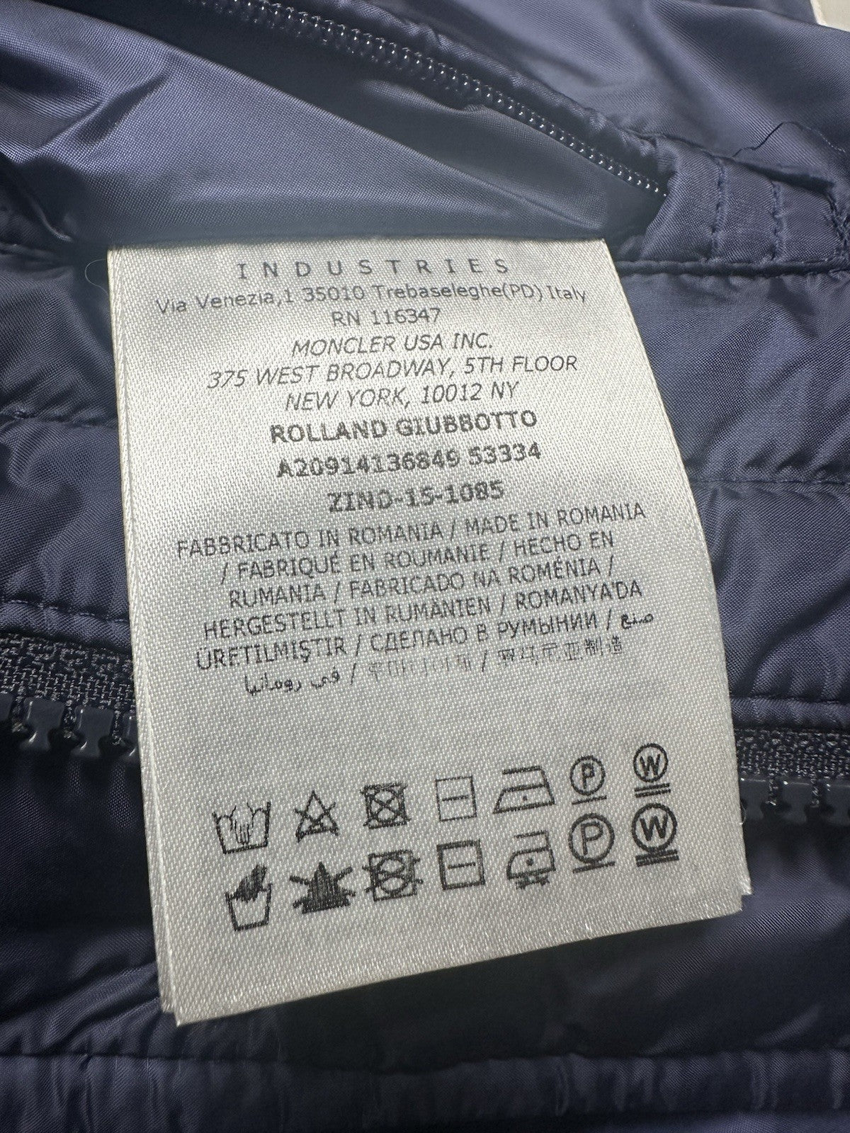 Moncler Rolland Giubbotto Jacket Size 4 (XL / Fits A Large) Blue / Purple Tint