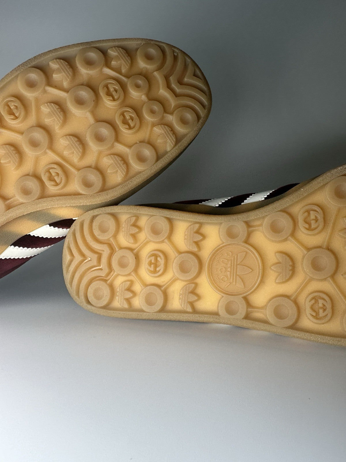 Adidas x Gucci Mens Gazelle Maroon / White Gum Sole UK10