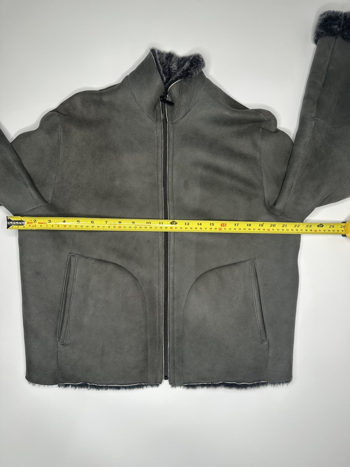 Emporio Armarni Shearling Jacket Grey & Black (& Outer Jacket) Size 46  RRP£4699