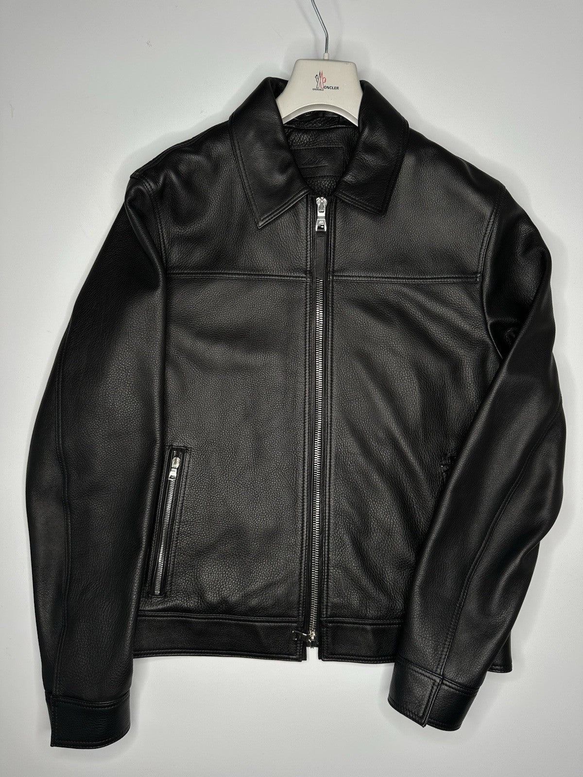 Mr Porter Calfskin Black Leather Jacket Men’s Large Full Zip Brand New