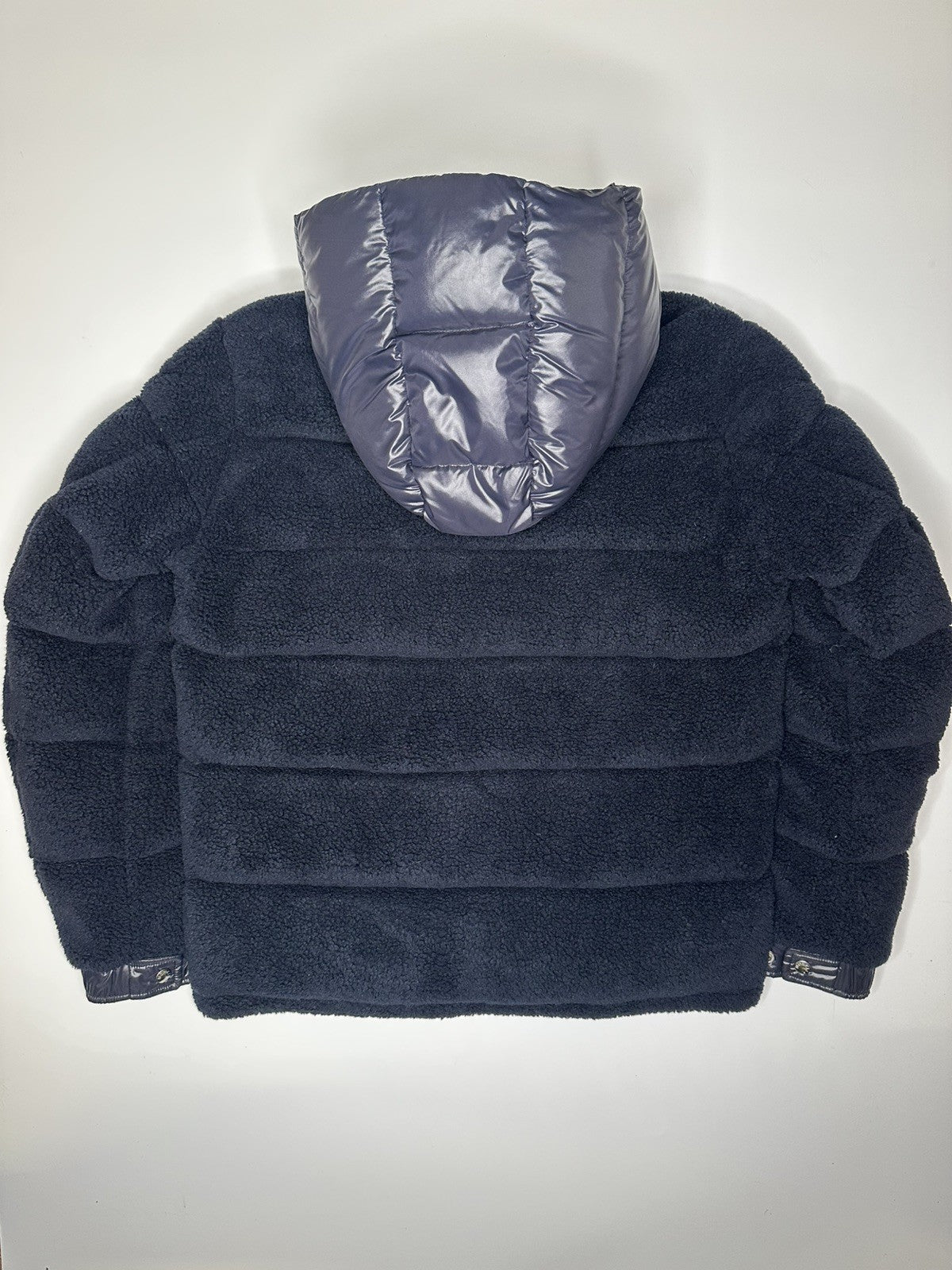 Moncler Michon Giubbotto Navy Blue Sherpa Fleece Down Jacket Size 4 / XL Mens