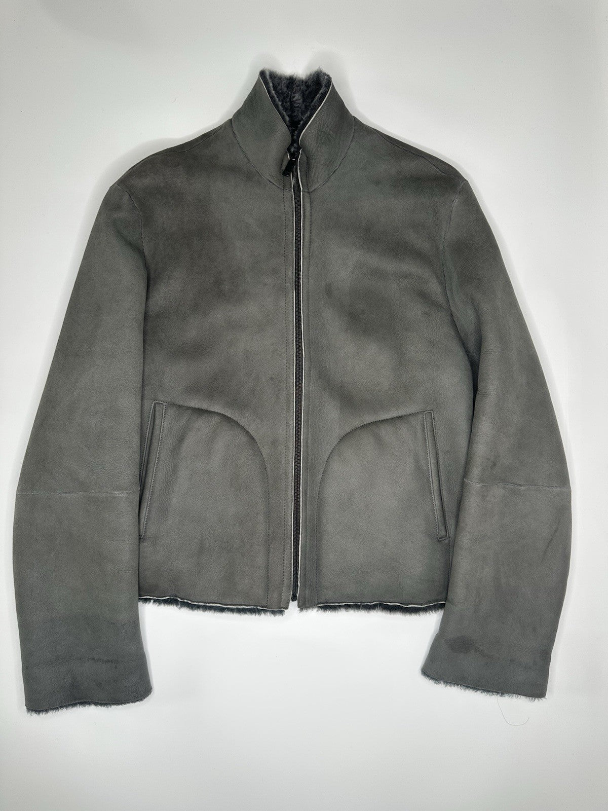 Emporio Armarni Shearling Jacket Grey & Black (& Outer Jacket) Size 46  RRP£4699