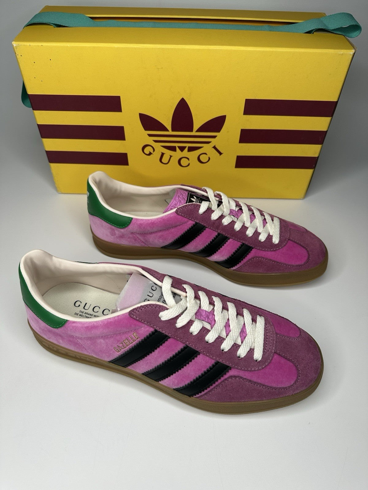Adidas x Gucci Mens Gazelle Pink / Gum UK9.5 Deadstock