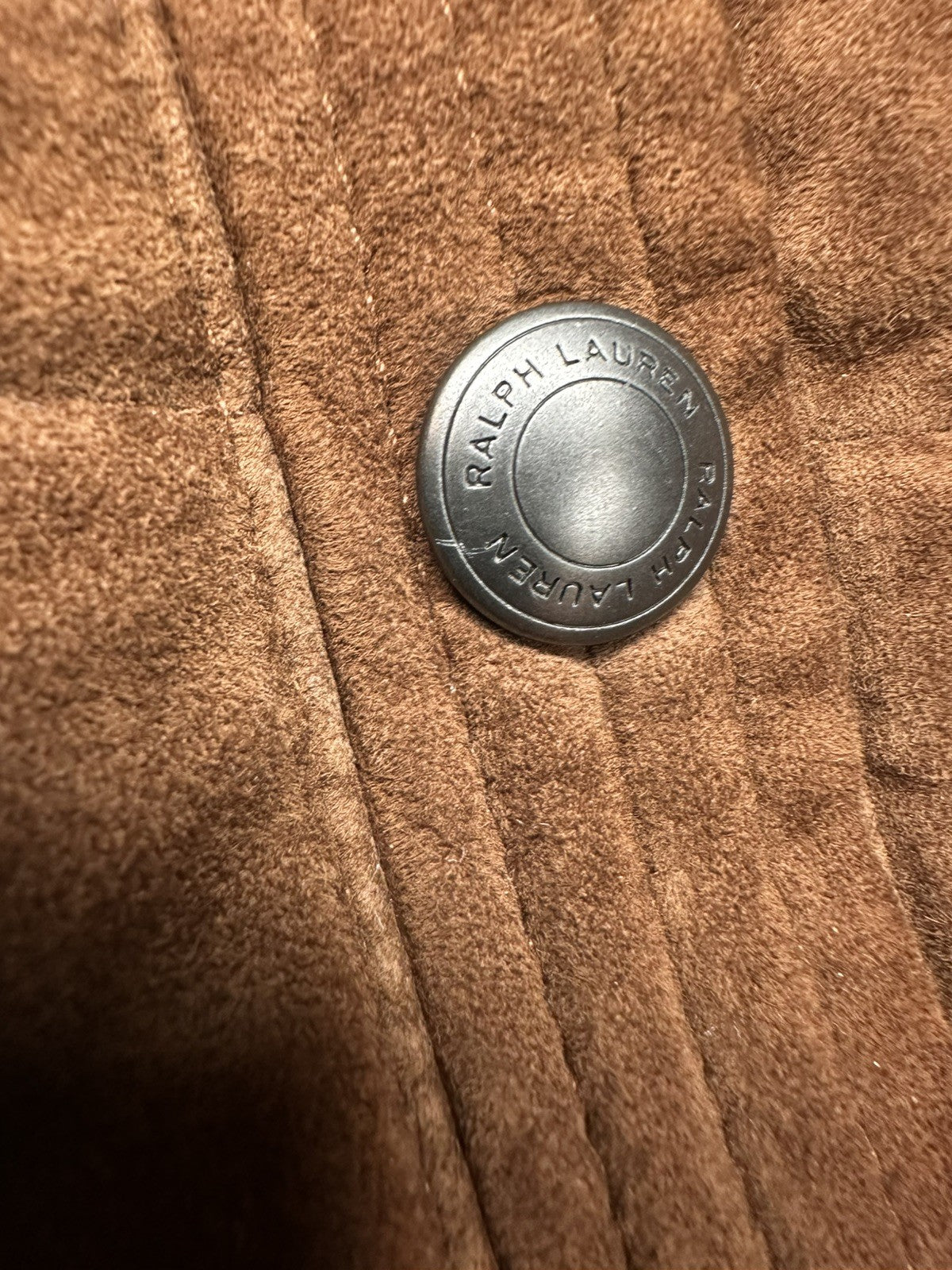 Polo Ralph Lauren Brown Lamb Suede Quilted Jacket Extra Large / XL Mens