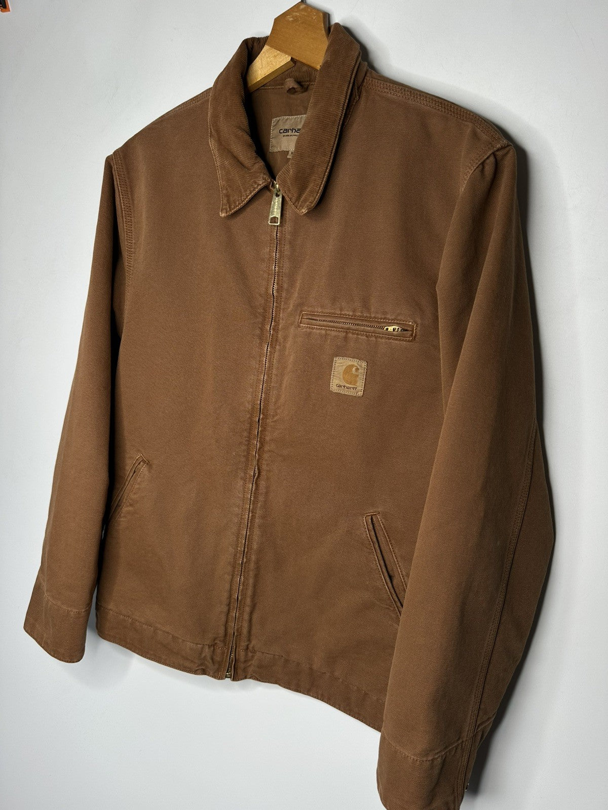 Carhartt Cotton Workwear Jacket Washed Out Brown Mens Medium