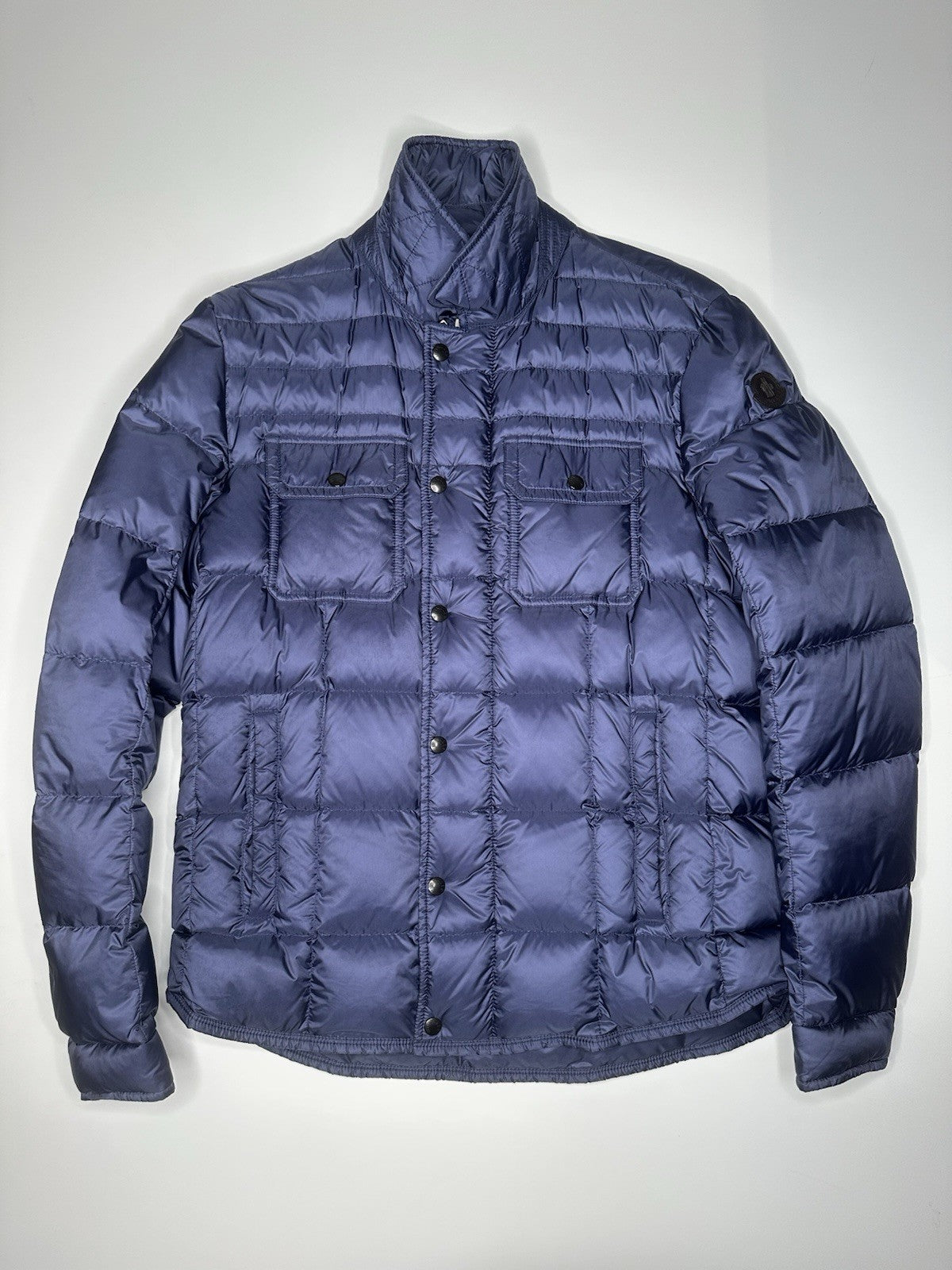 Moncler Rolland Giubbotto Jacket Size 4 (XL / Fits A Large) Blue / Purple Tint