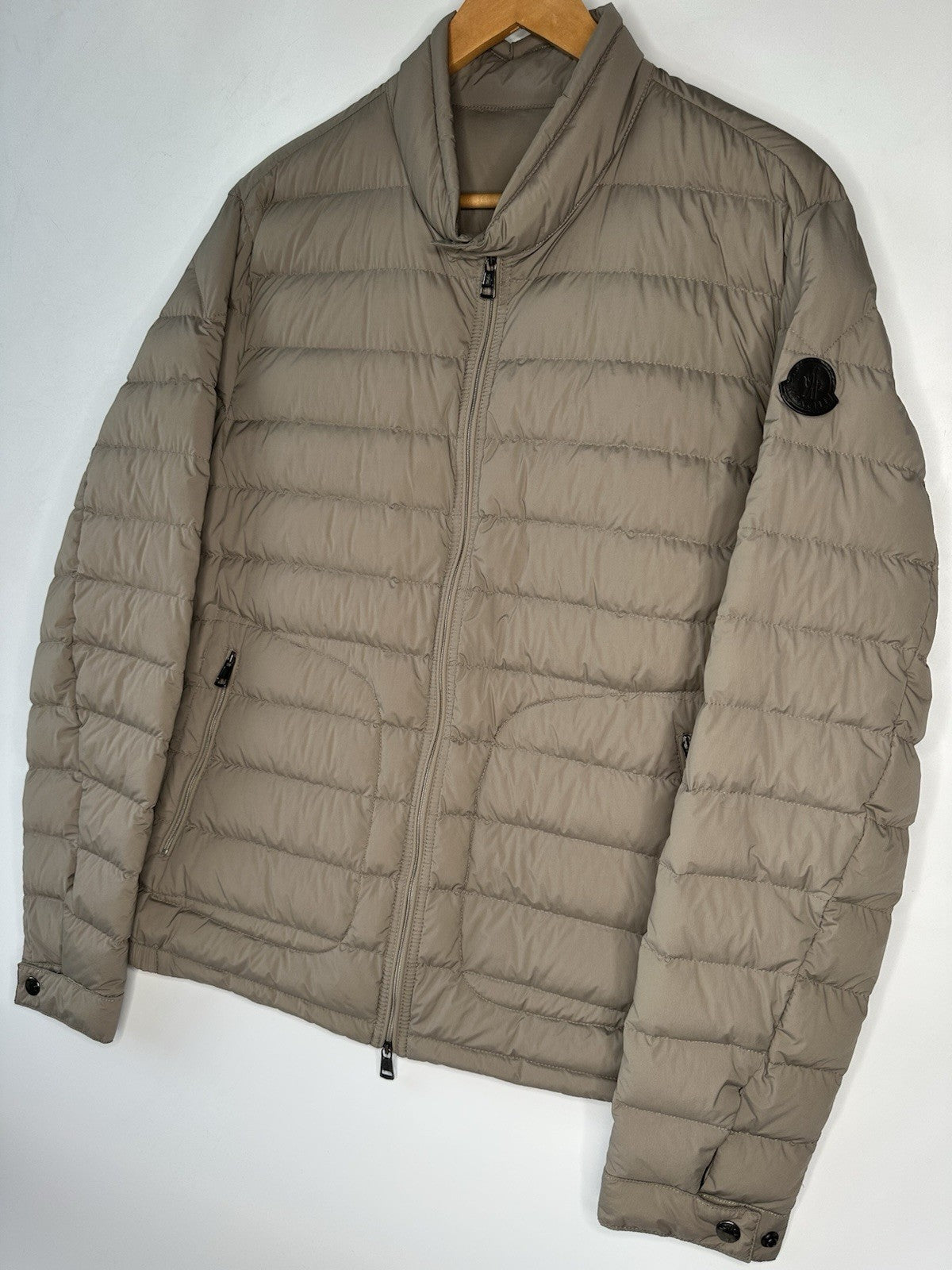 Moncler Acorus Giubbotto Light Khaki Jacket Size 5 (X Large) Fits Large
