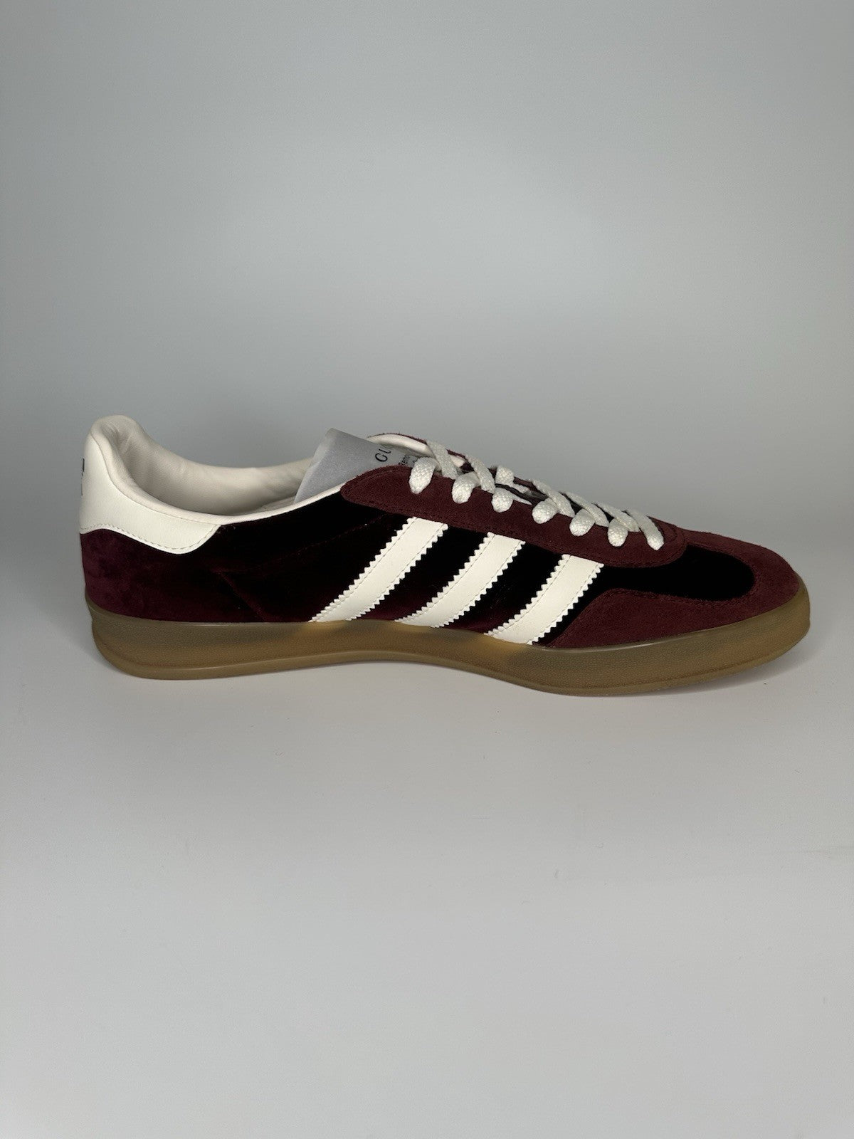 Adidas x Gucci Mens Gazelle Maroon / White Gum Sole UK10