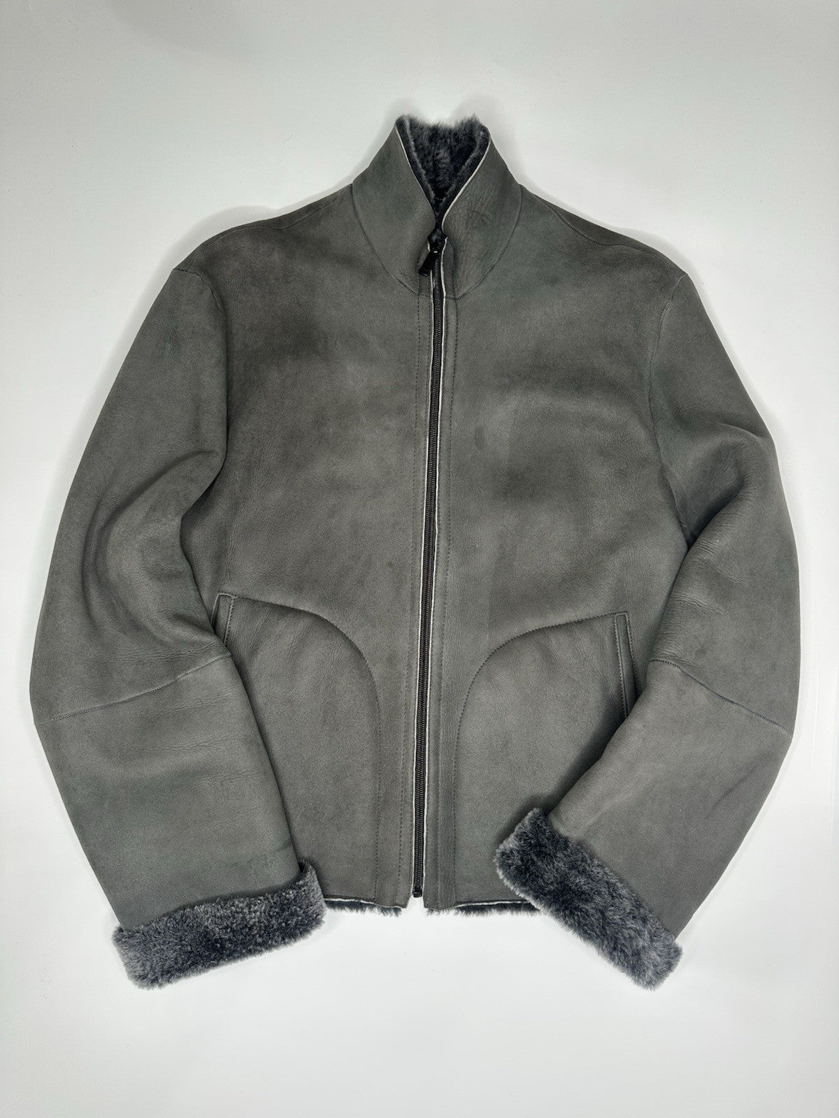 Emporio Armarni Shearling Jacket Grey & Black (& Outer Jacket) Size 46  RRP£4699