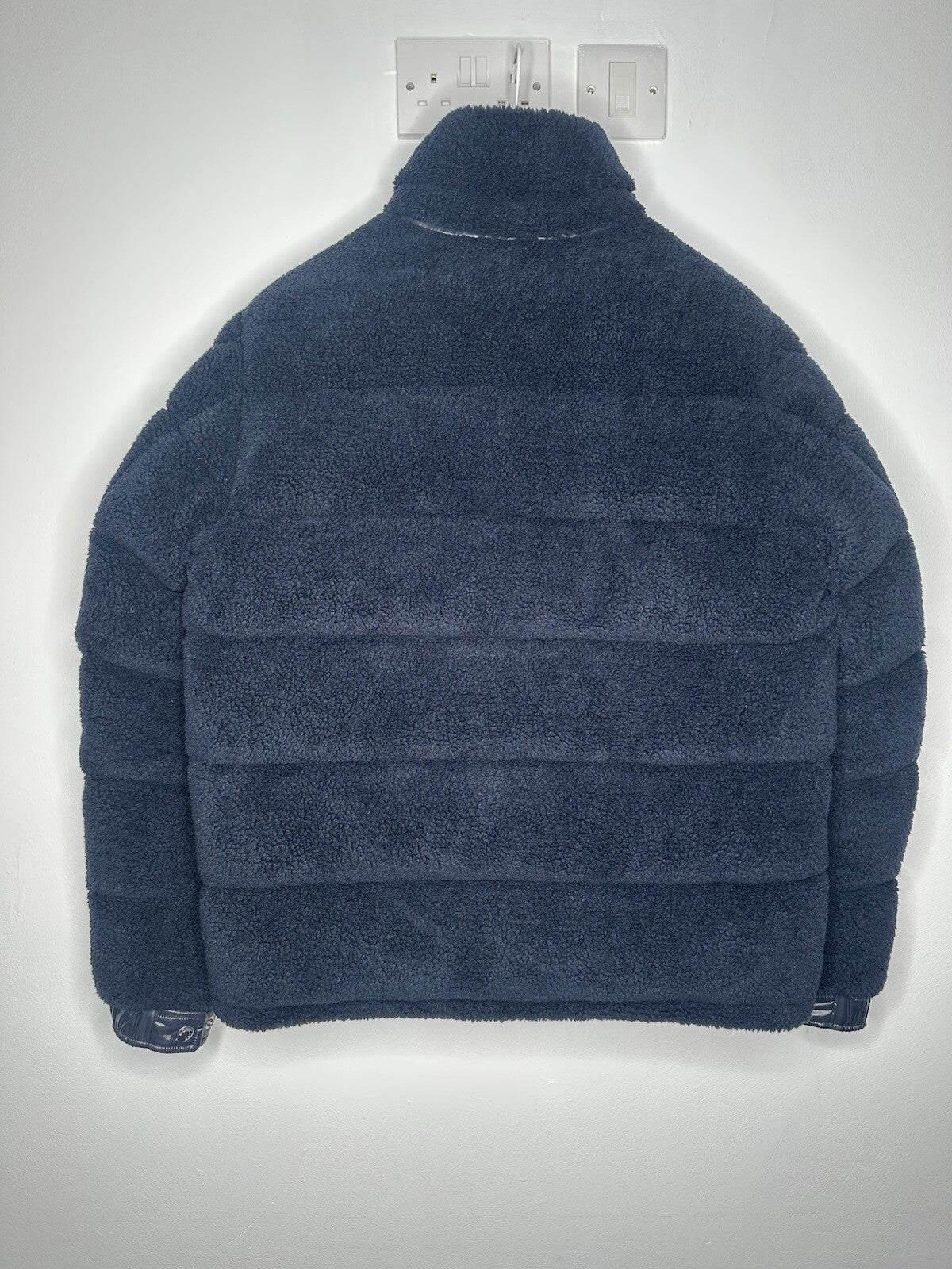 Moncler Michon Giubbotto Navy Blue Sherpa Fleece Down Jacket Size 4 / XL Mens
