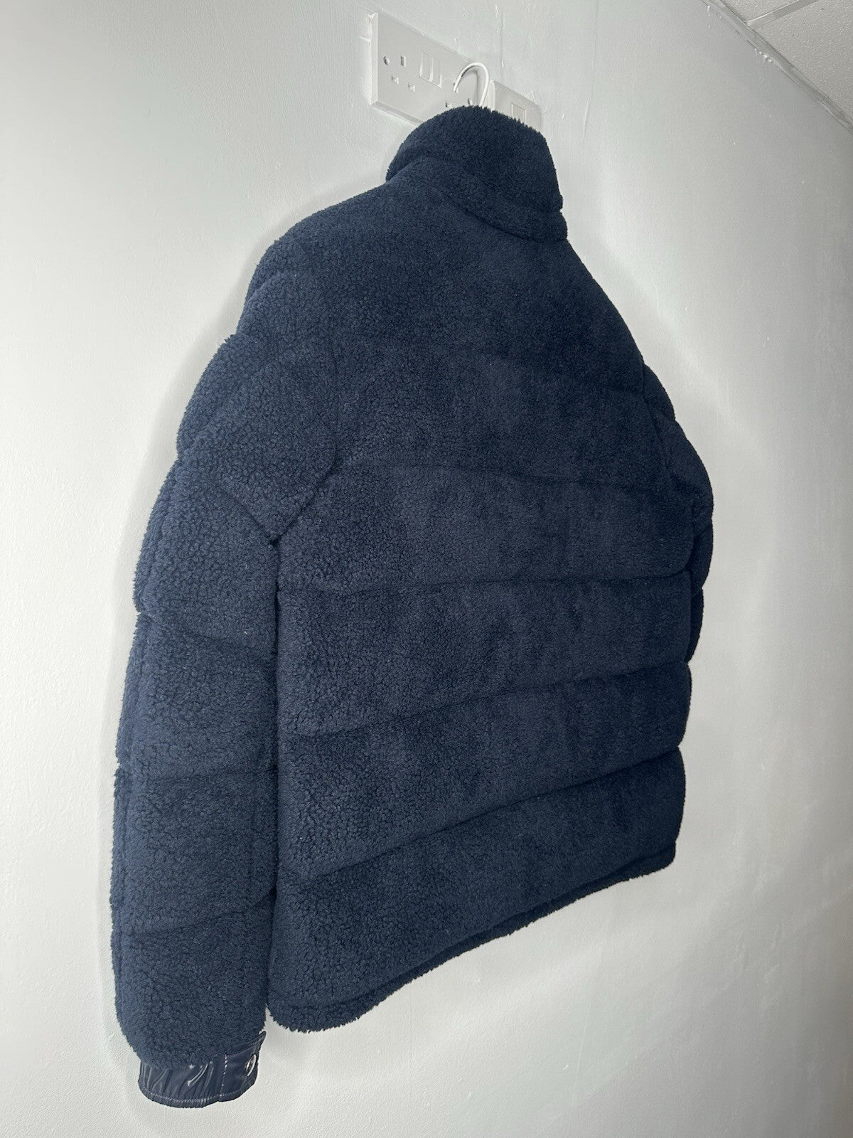 Moncler Michon Giubbotto Navy Blue Sherpa Fleece Down Jacket Size 4 / XL Mens