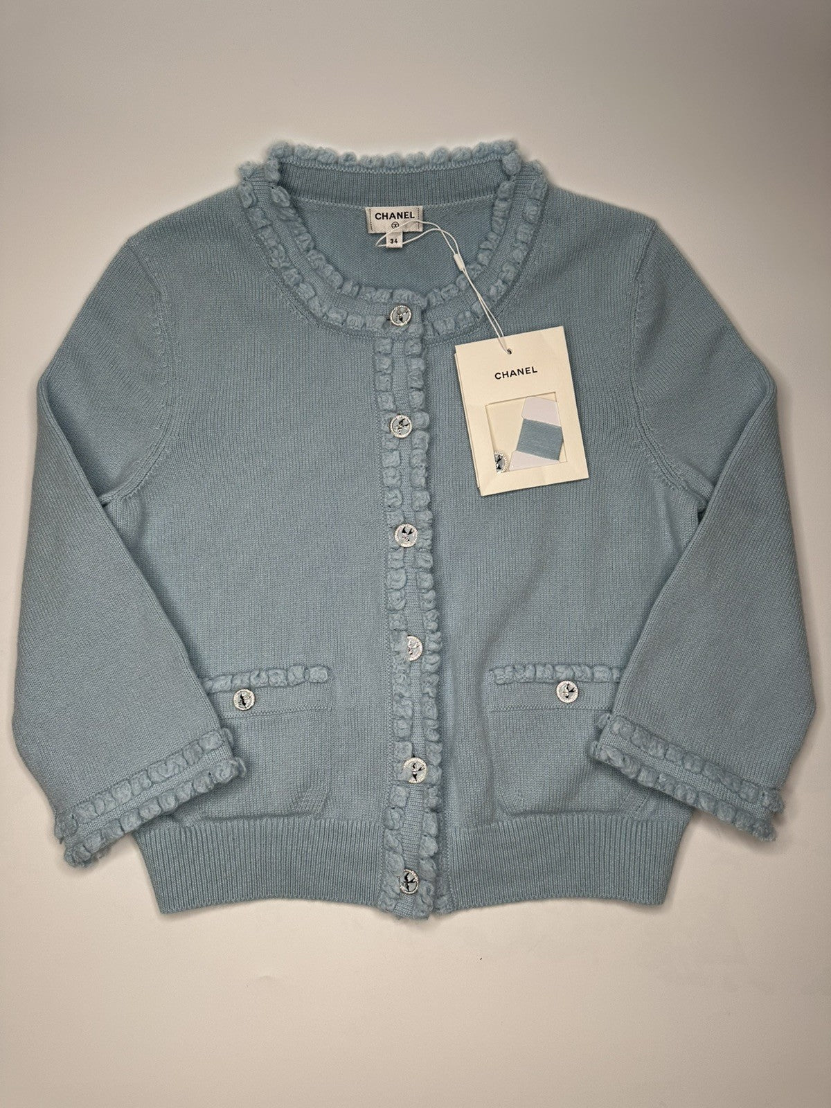 Chanel Cashmere Cardigan Cashmere Blue BNWT