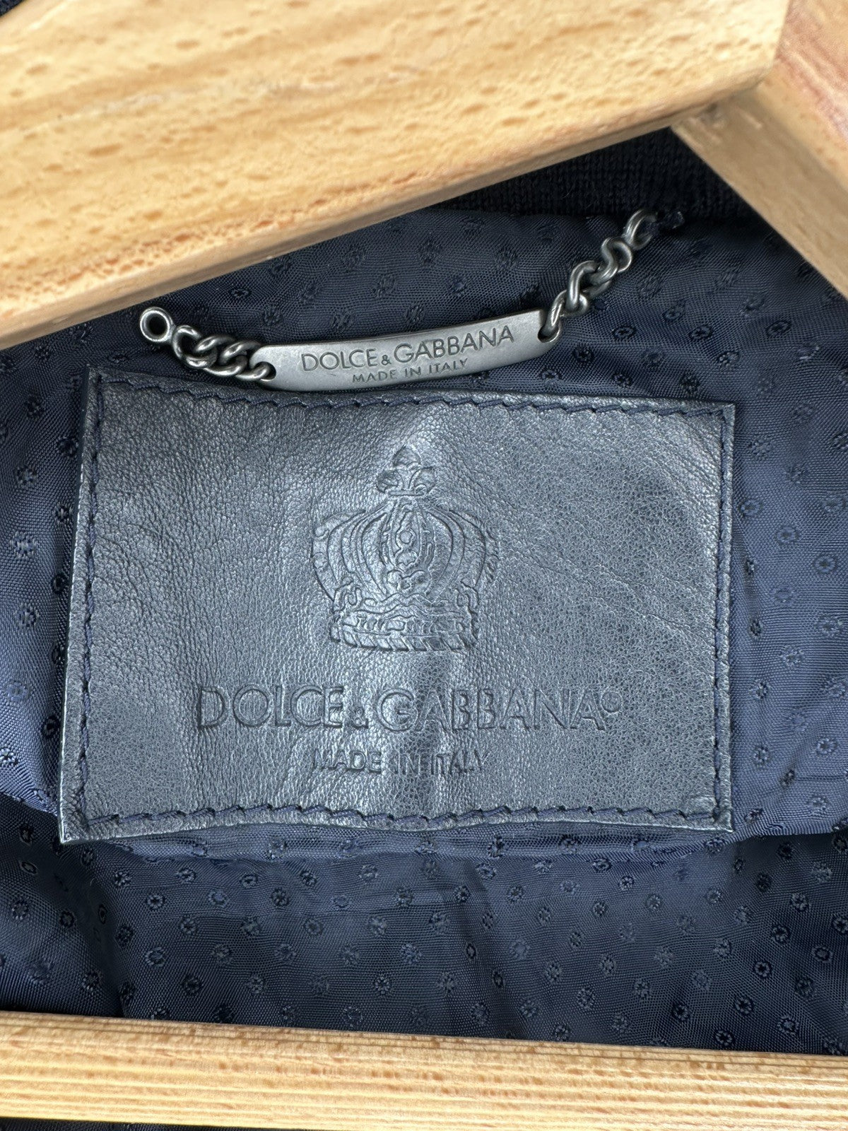 Dolce & Gabbana Dark Navy Lambskin Leather  Hooded Jacket Size 52 XL Mens