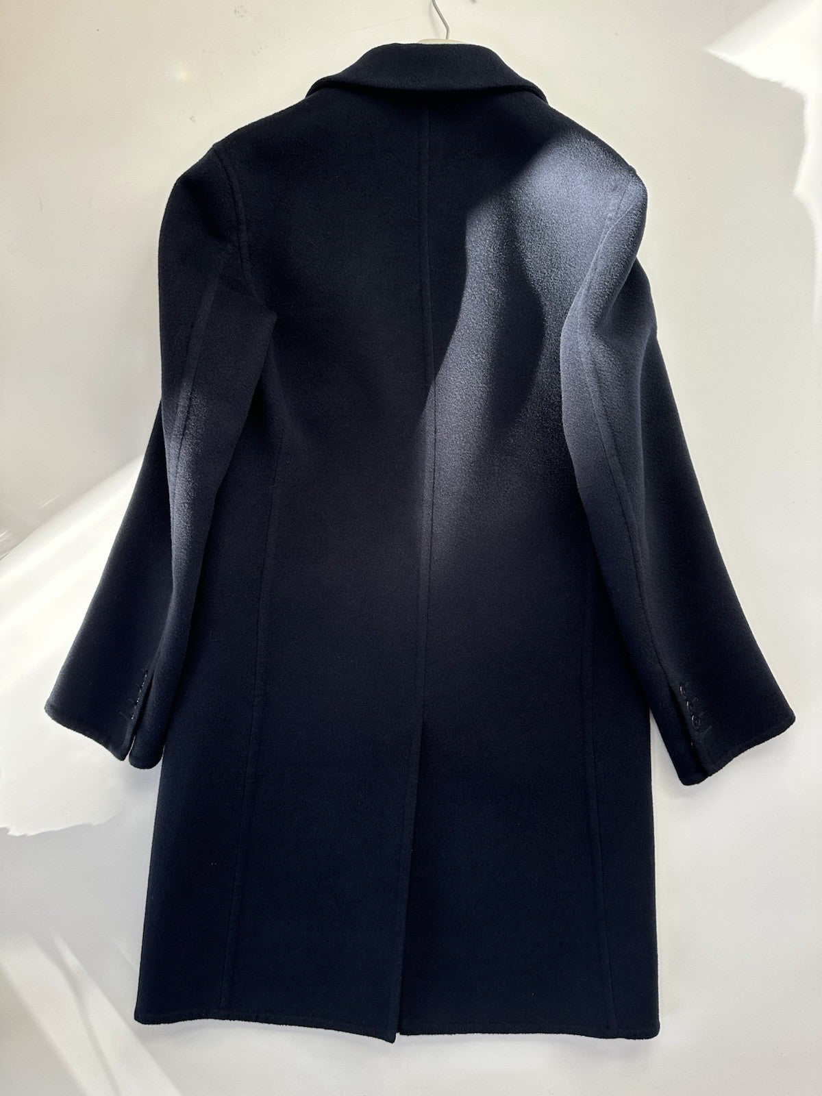 Louis Vuitton Cashmere & Silk Coat Navy Blue Size 44 Made In Italy