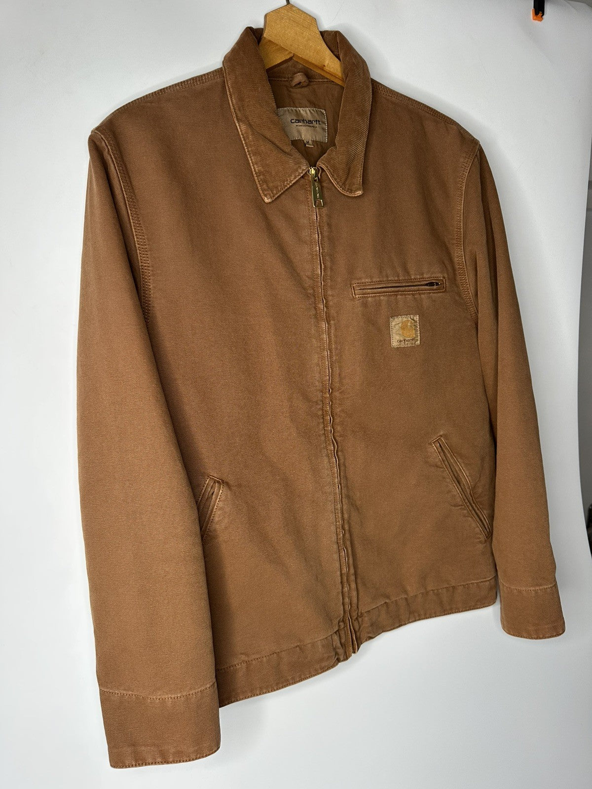 Carhartt Cotton Workwear Jacket Washed Out Brown Mens Medium