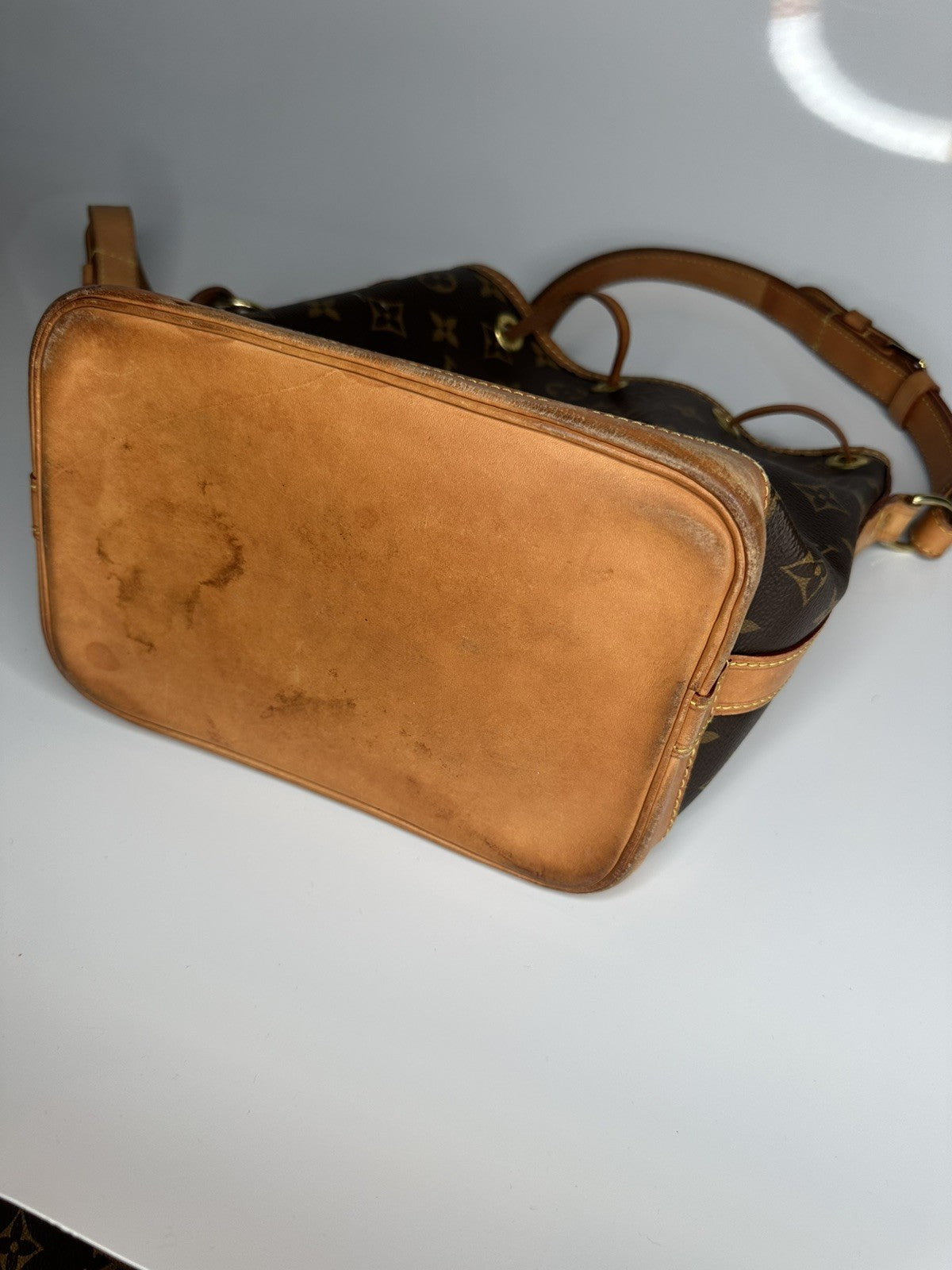 LOUIS VUITTON 2018 Noe BB Crossbody Shoulder Bag M40817 Monogram Canvas Leather