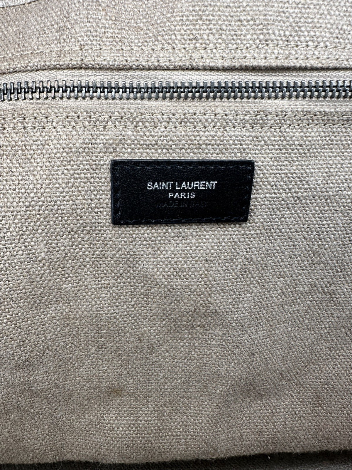 Saint Laurent Rive Gauche Tote Bag Canvas & Leather Unisex