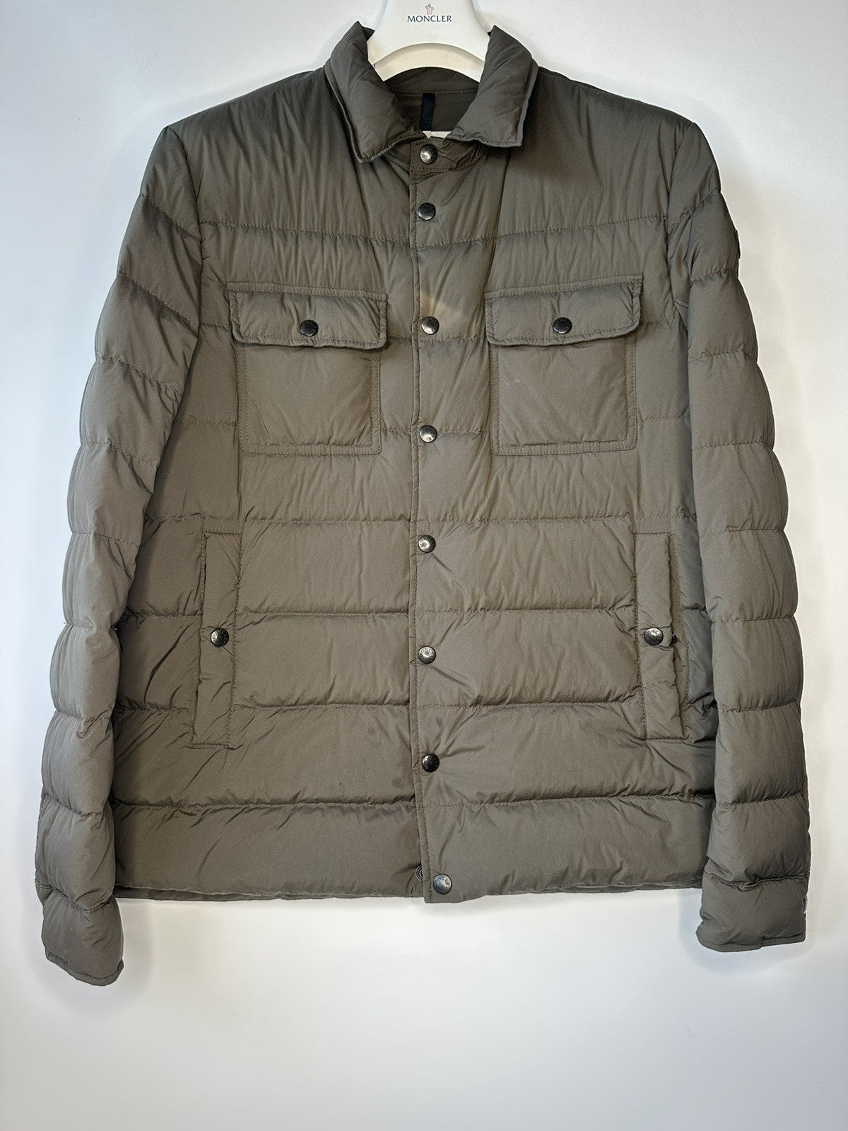 Moncler Luberon Giubbotto Jacket Size 3 (Large) Dark Khaki
