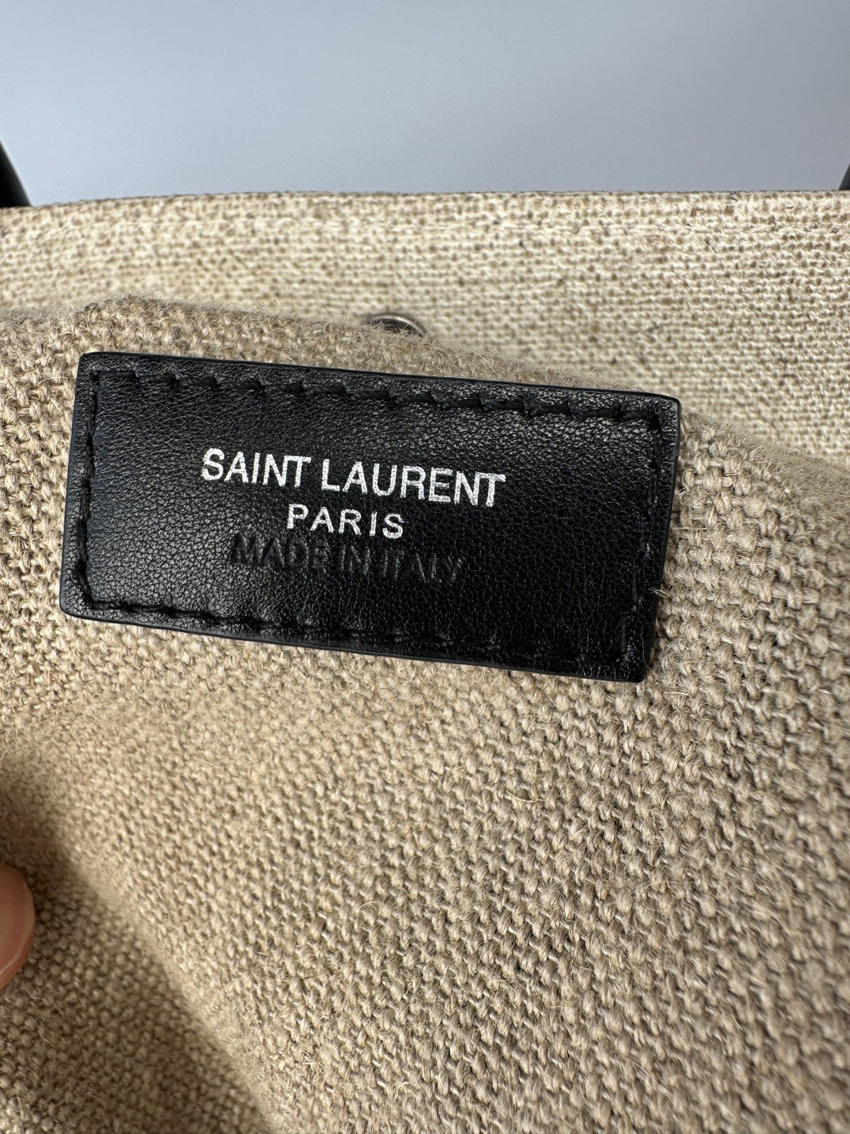 Saint Laurent Rive Gauche Tote Bag Canvas & Leather Unisex