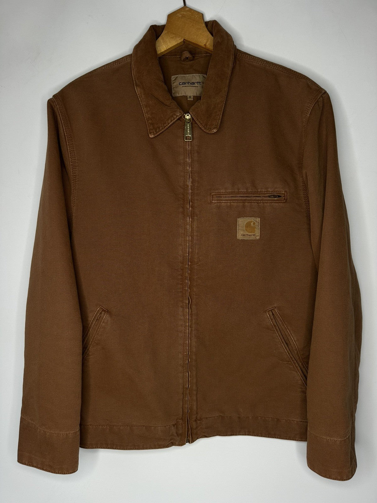 Carhartt Cotton Workwear Jacket Washed Out Brown Mens Medium