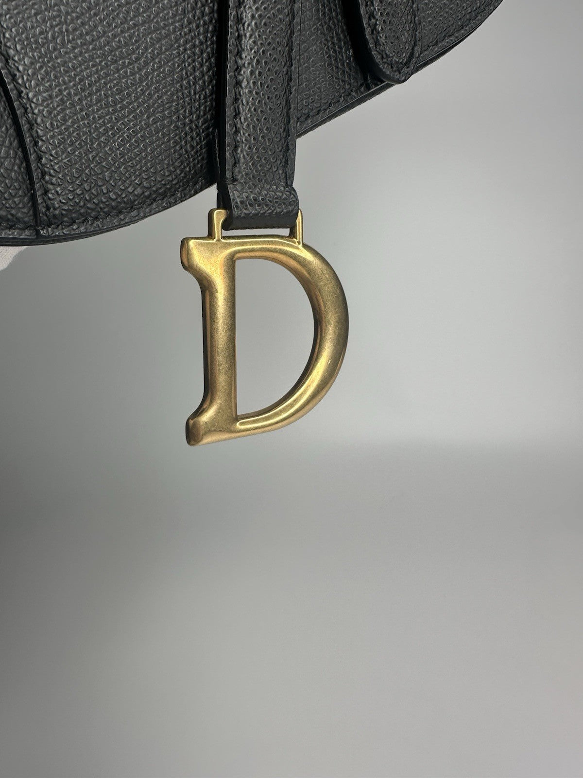 Christian Dior Saddle Mini Black Shoulder Bag Black Leather & Gold Hardware