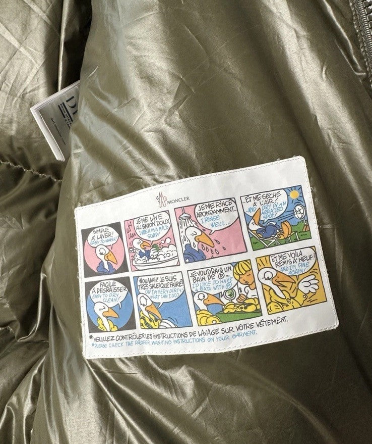 Moncler Bayuda Shearling Collar Down Jacket Green Size 3 (Large)