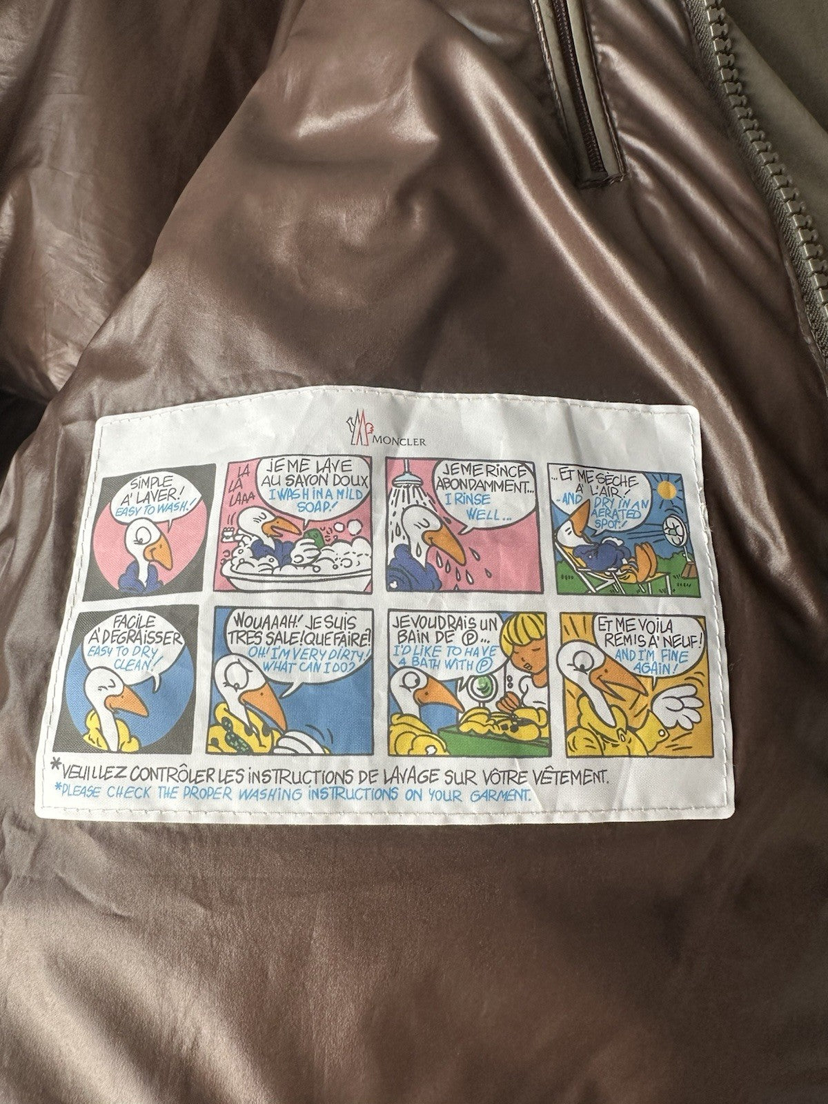 Moncler Marcelettes Hooded Teddy-Trimmed Short Down Jacket Size 3 (Large) Khaki