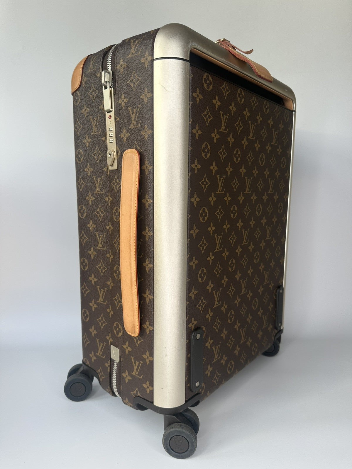 Louis Vuitton Horizon 55 Hand Luggage Carry On Case LV Monogram Brown & Beige