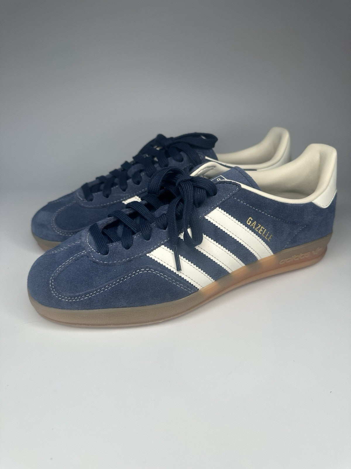Adidas Gazelle Navy Blue / White / Gum Sole Suede UK9.5 Mens