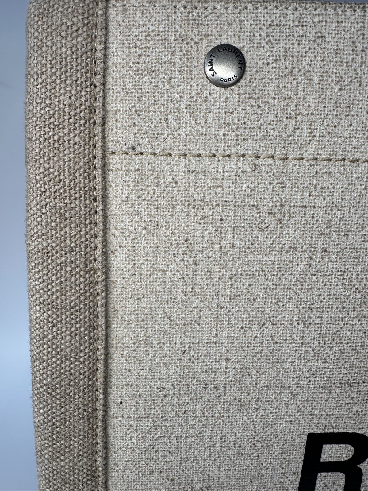 Saint Laurent Rive Gauche Tote Bag Canvas & Leather Unisex