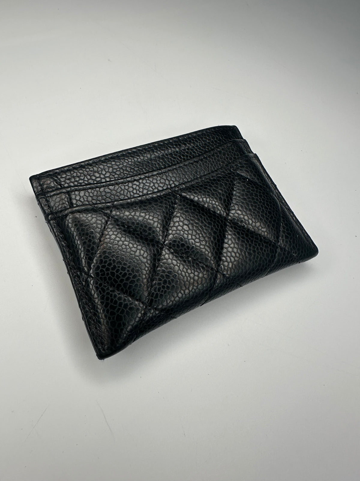 Chanel Classic Quilted Caviar Card Holder Black