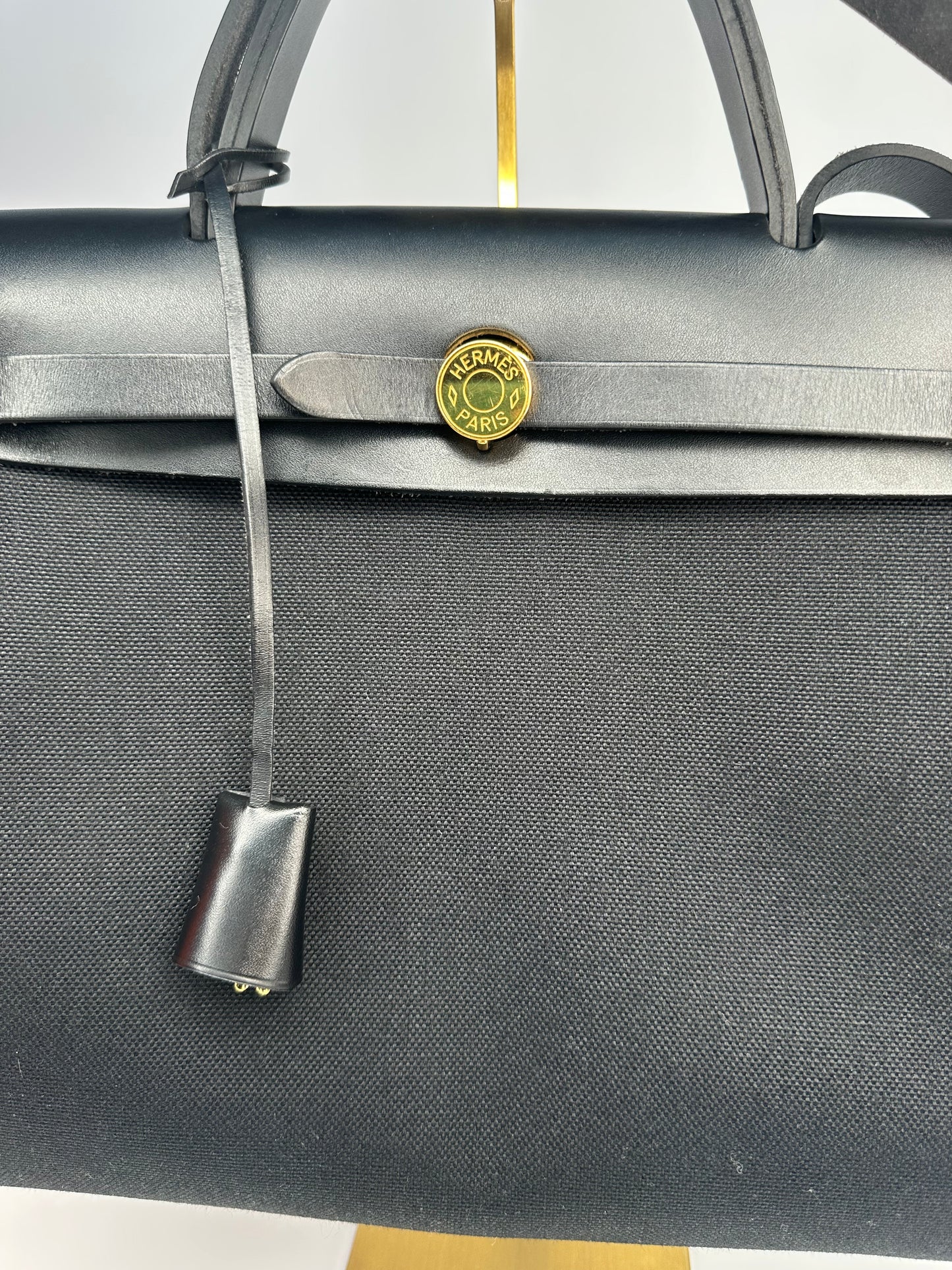 Hermès Herbag 31 Black / Noir with Gold Hardware (Full Set)