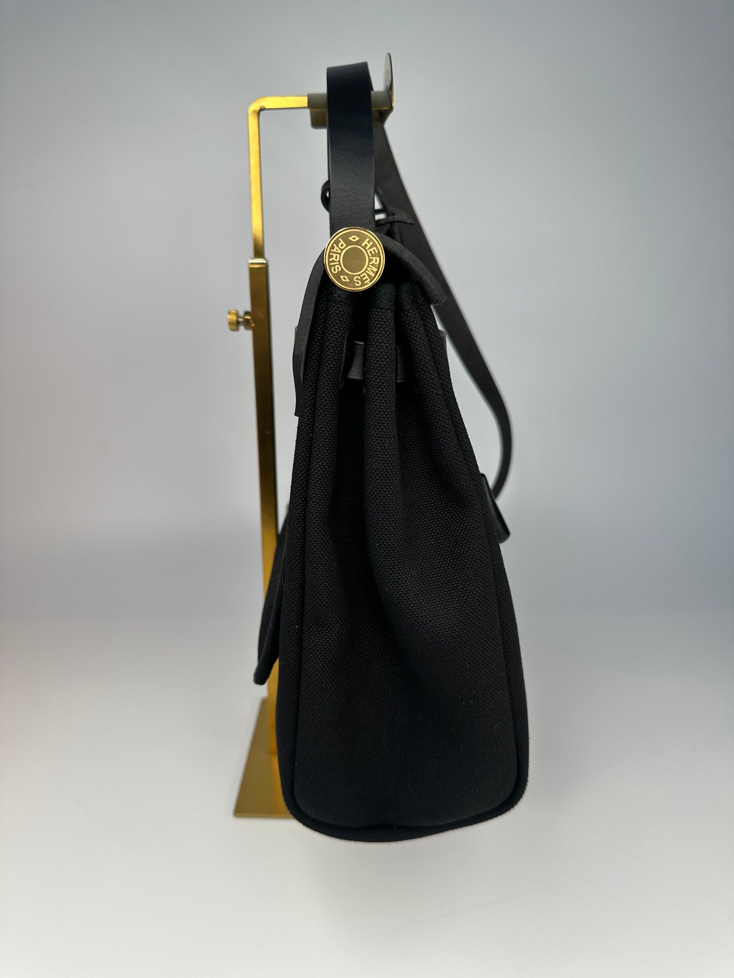 Hermès Herbag 31 Black / Noir with Gold Hardware (Full Set)