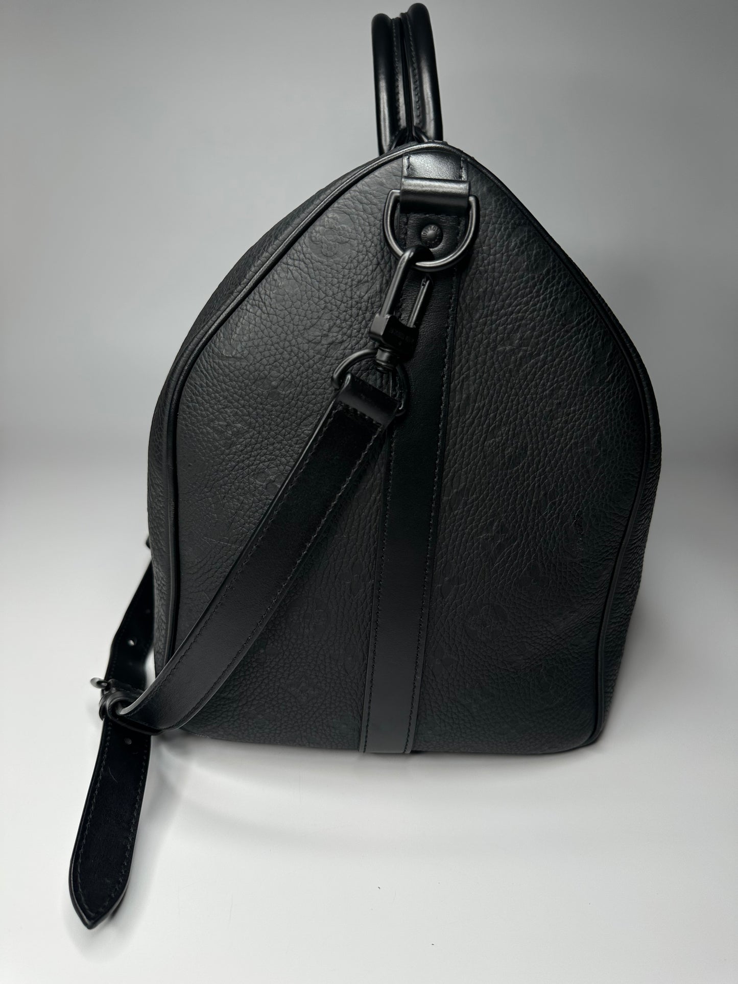 Louis Vuitton Keepall Bandoulière 50 Monogram Taurillon Black Leather Embossed